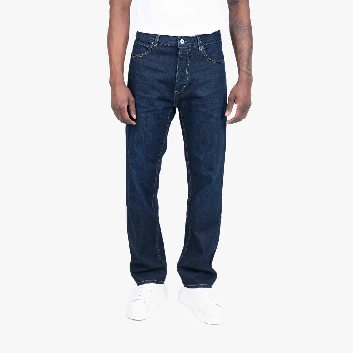 Regular-Fit Jeans In Mid-Blue Stonewashed Denim