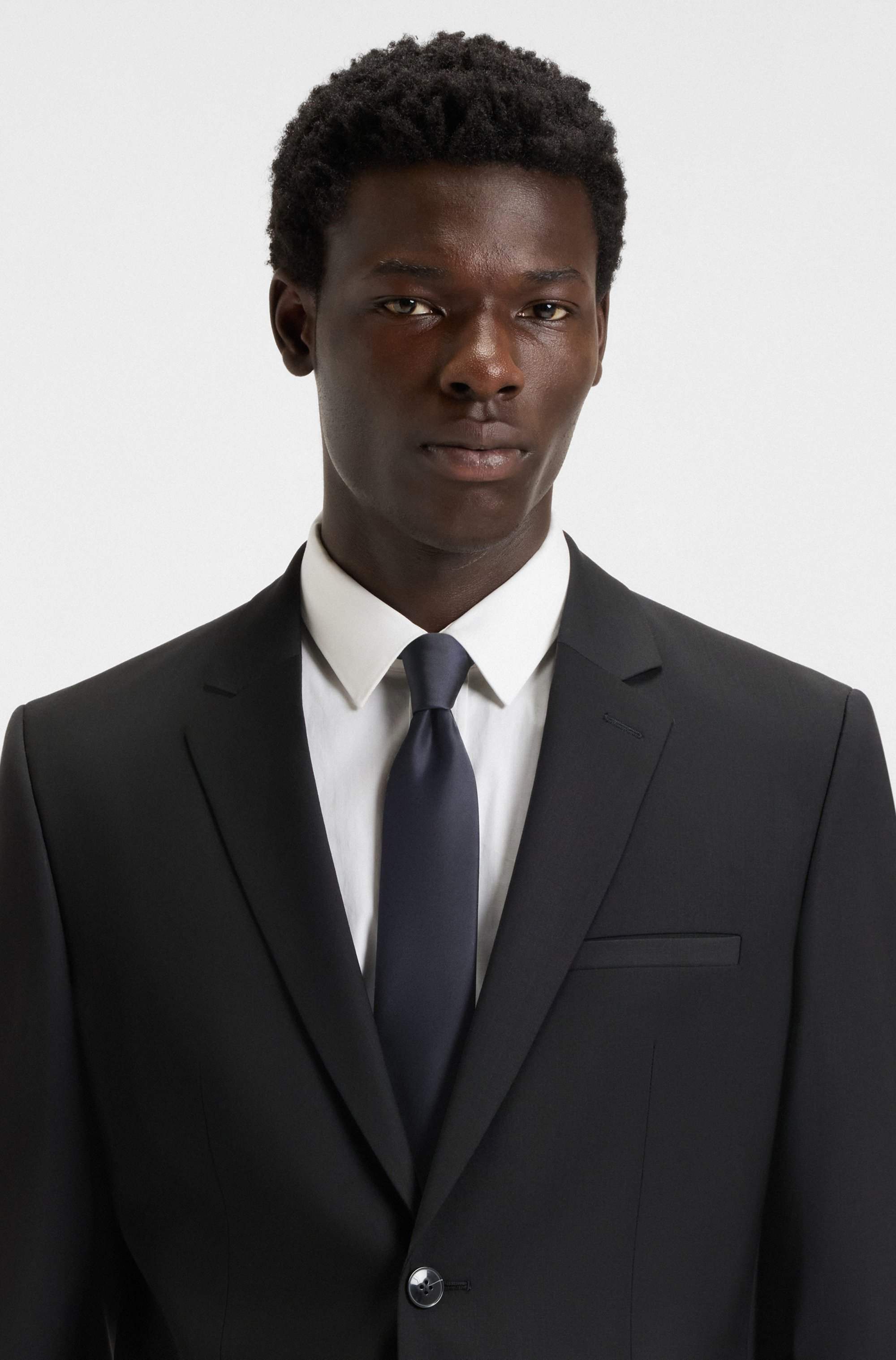 Silk-blend tie with a plain weave