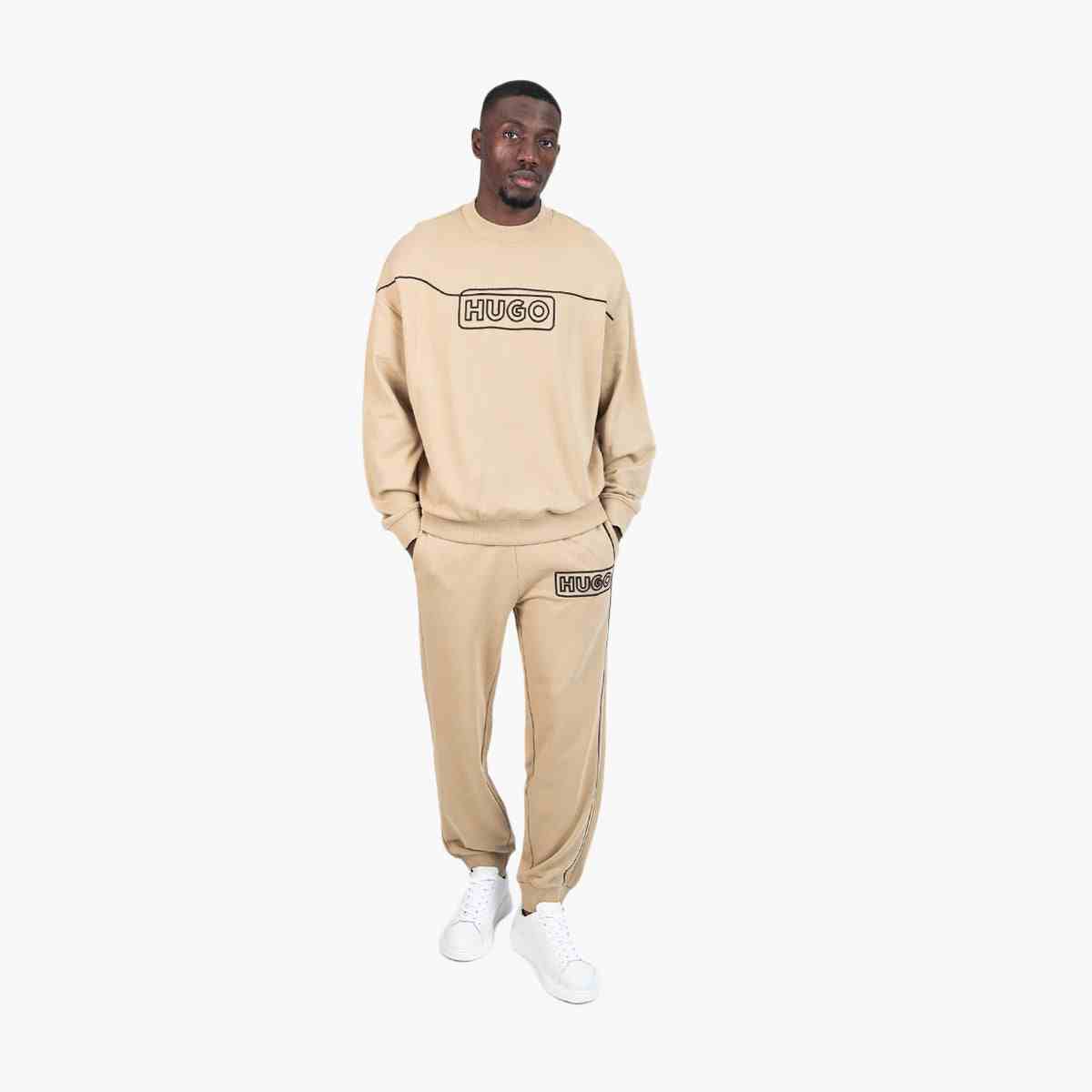 Cotton-Terry Tracksuit Bottoms With Chain-Stitch Logo