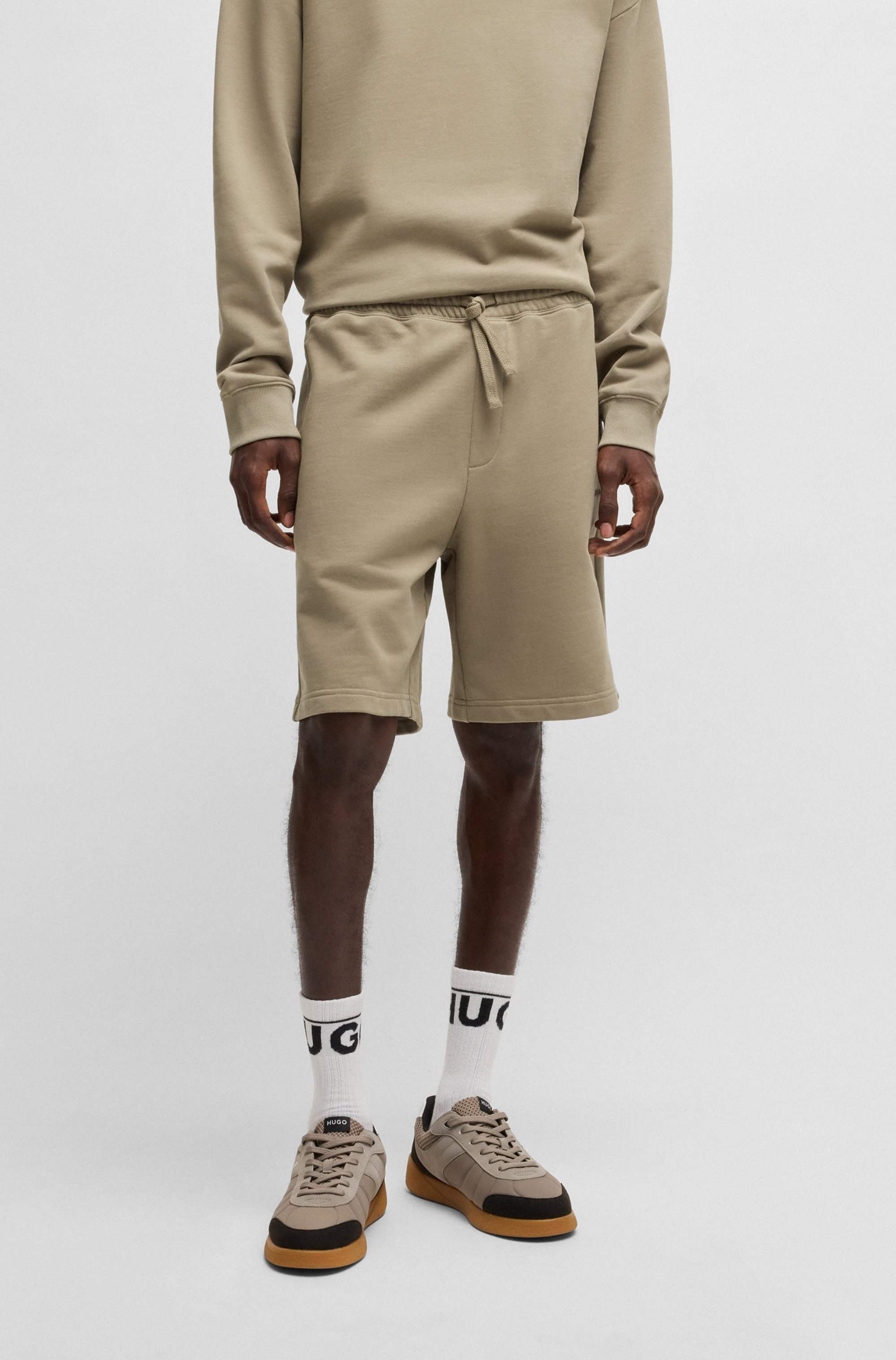 Cotton-terry shorts with logo print