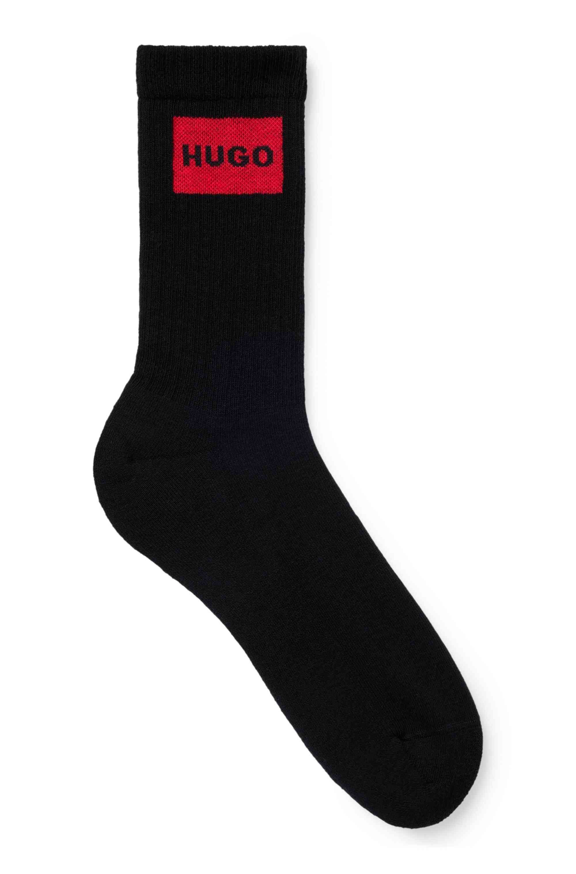 Three-pack of short socks with red logo labels