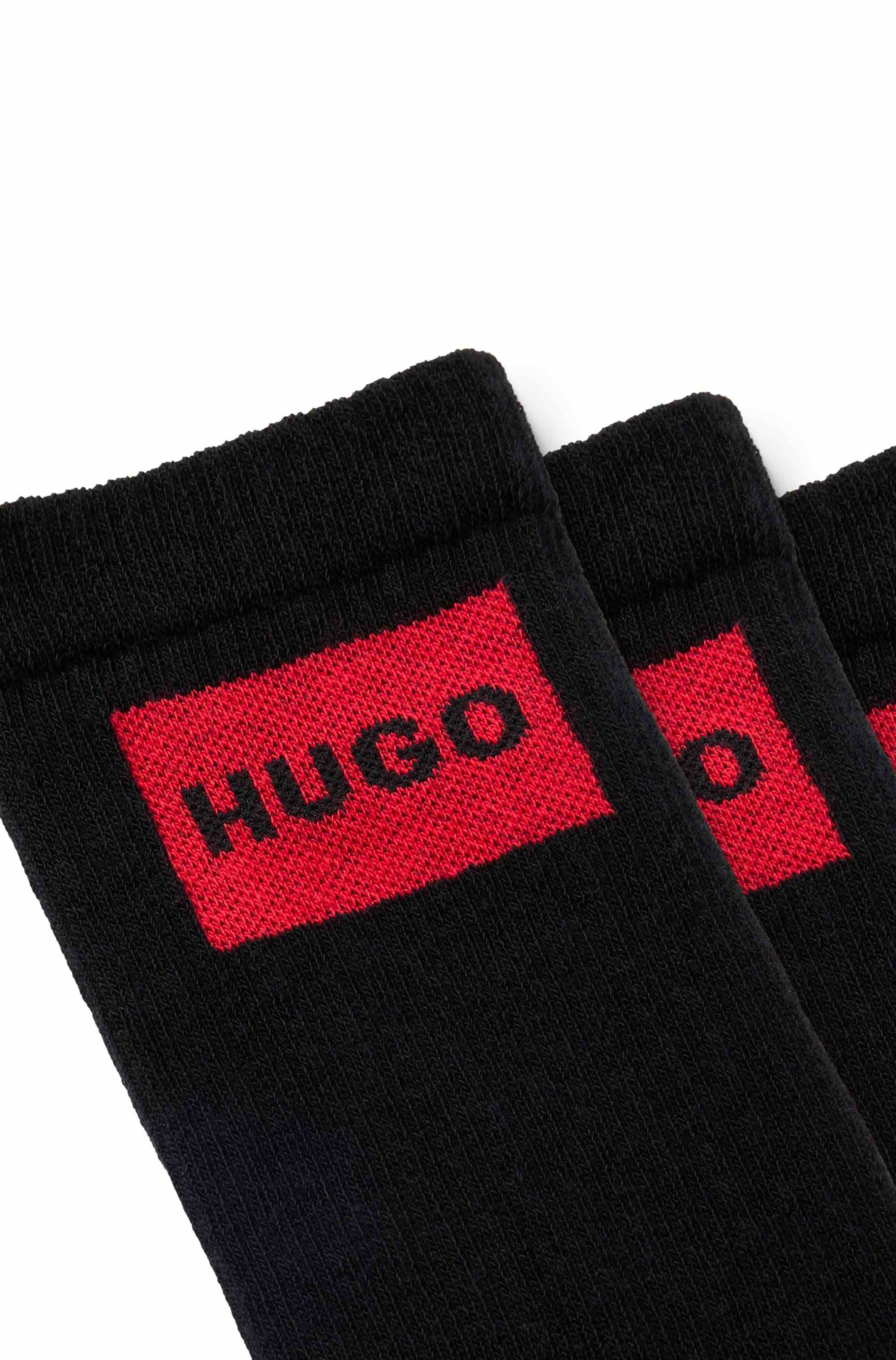 Three-pack of short socks with red logo labels