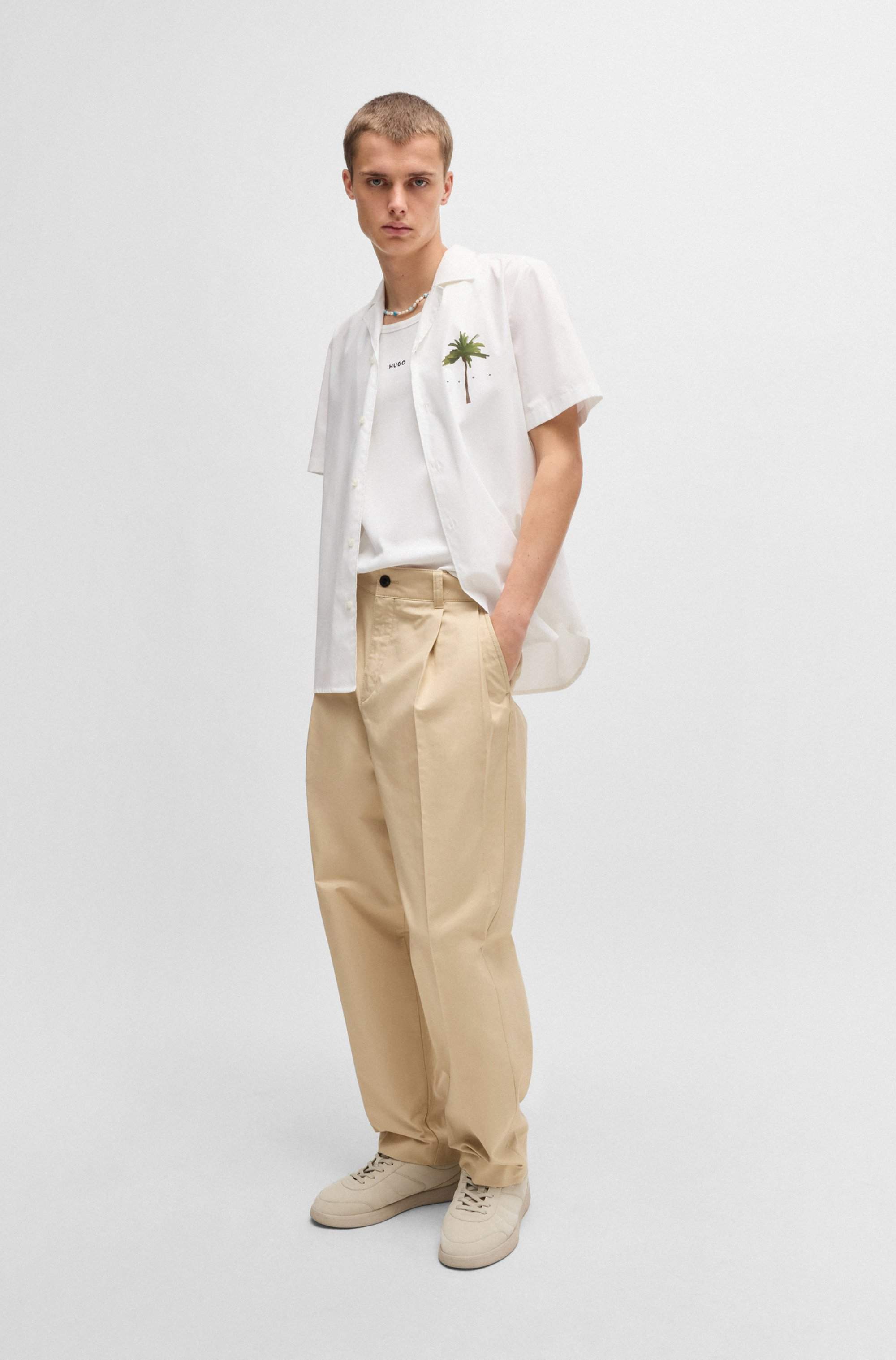 Relaxed-fit trousers in a cotton blend