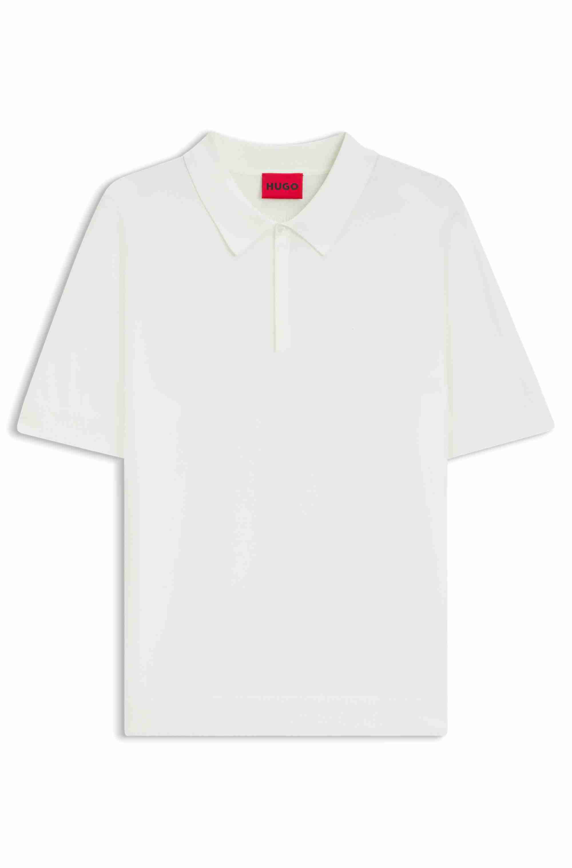 Knit polo with covered placket