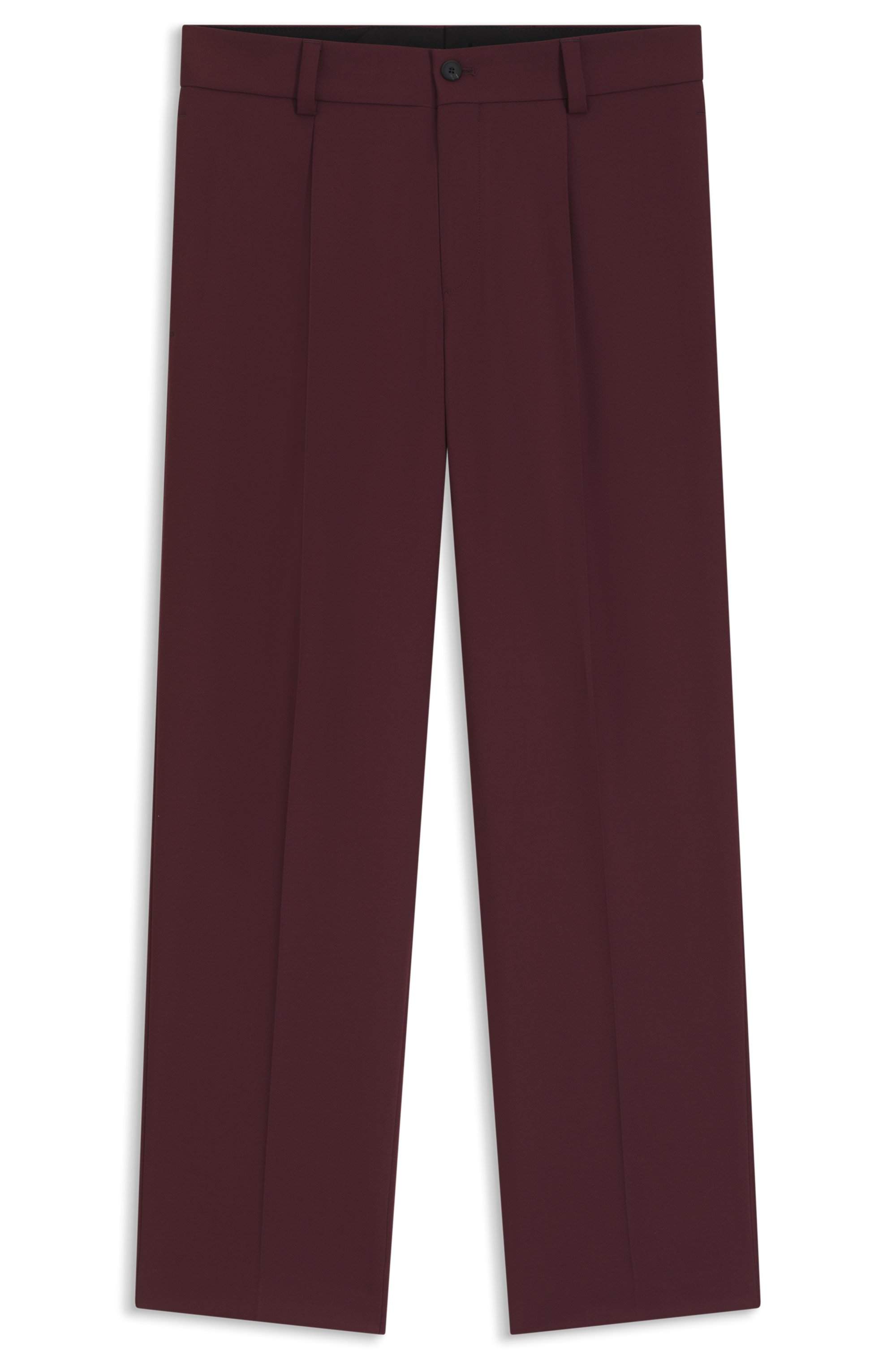 Modern-fit trousers in stretch twill with front crease