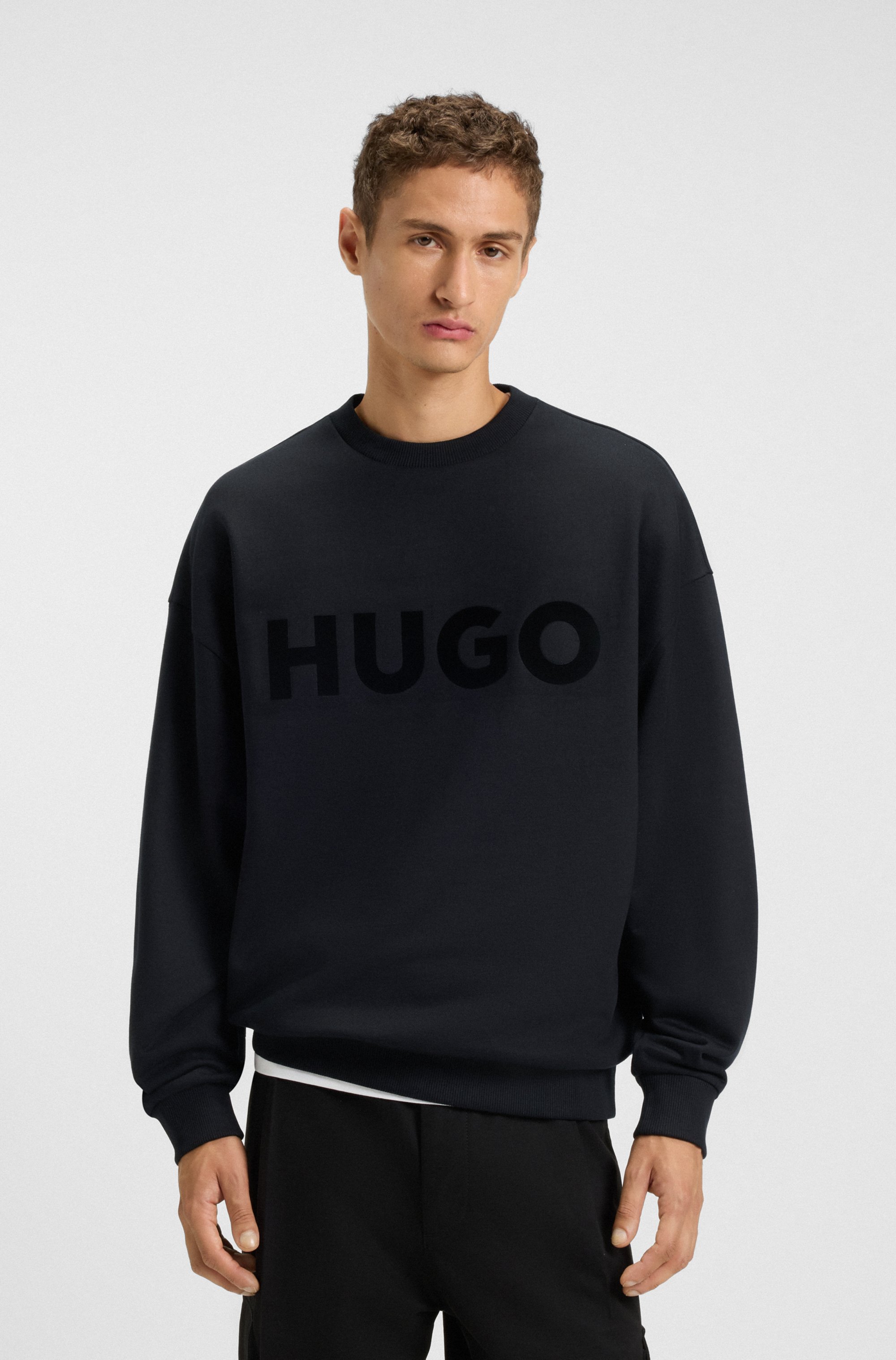 Oversized-fit sweatshirt in cotton terry with tonal logo
