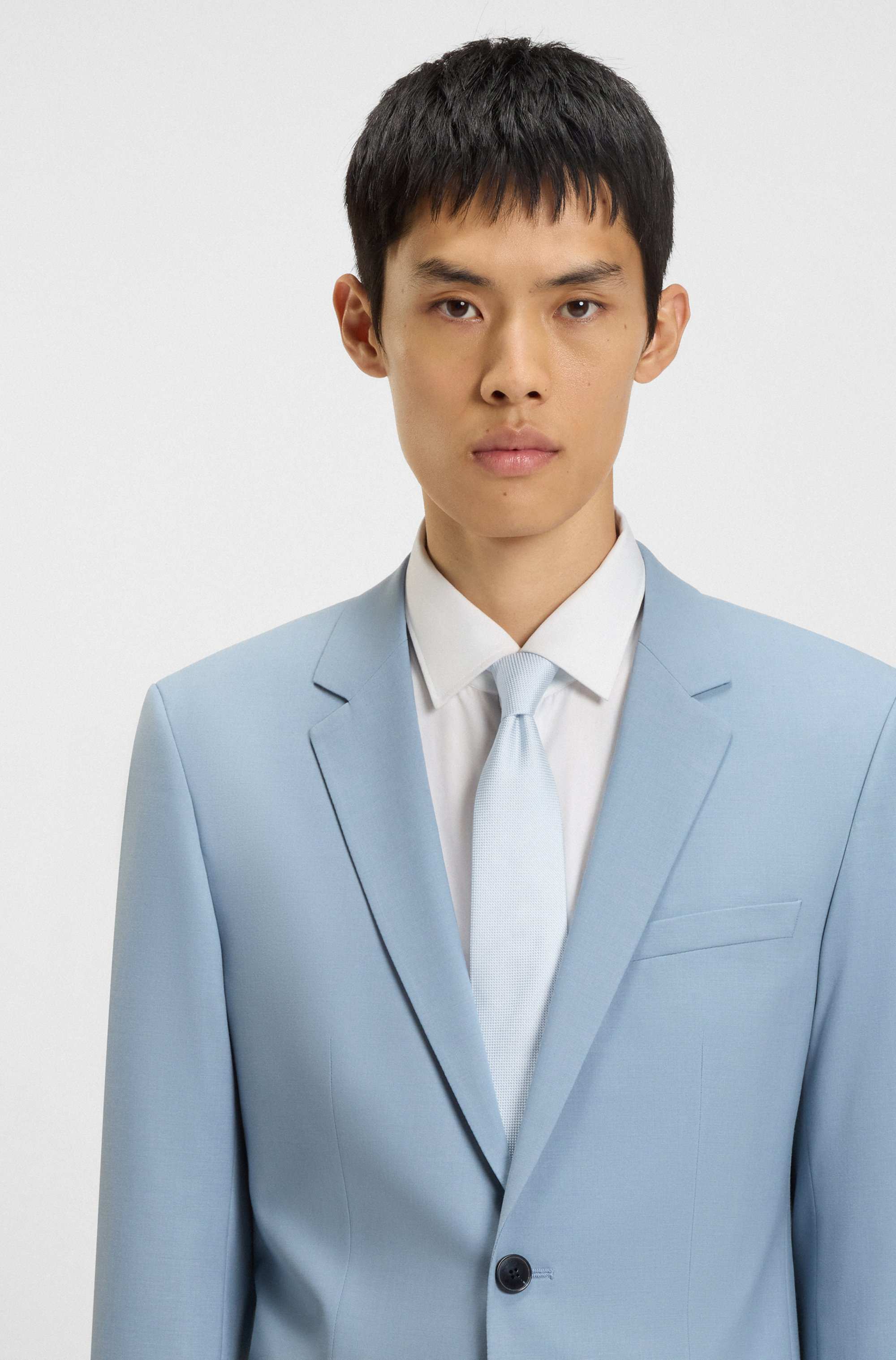 Silk-blend tie in micro-pattern jacquard