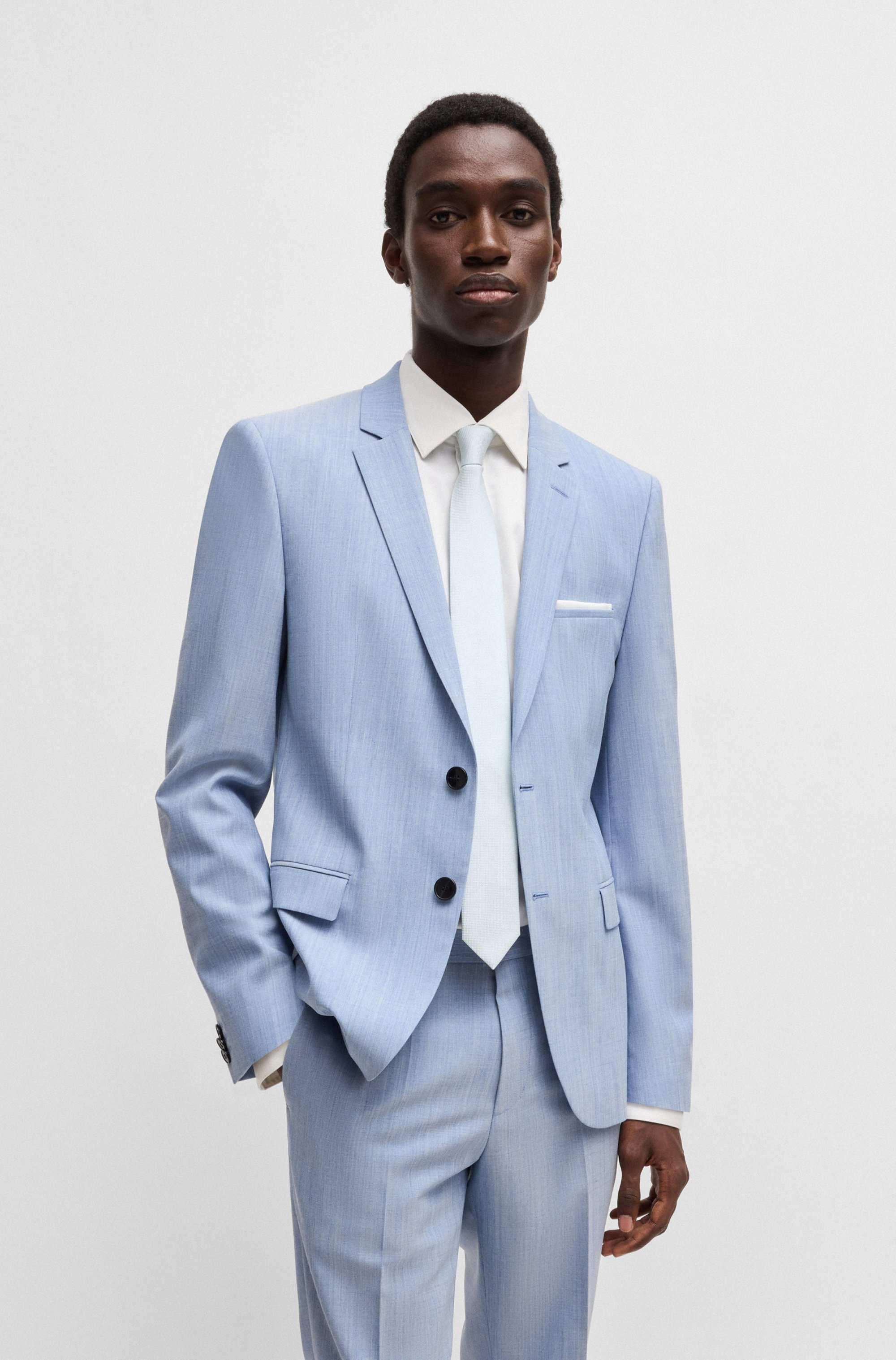 Silk-blend tie in micro-pattern jacquard
