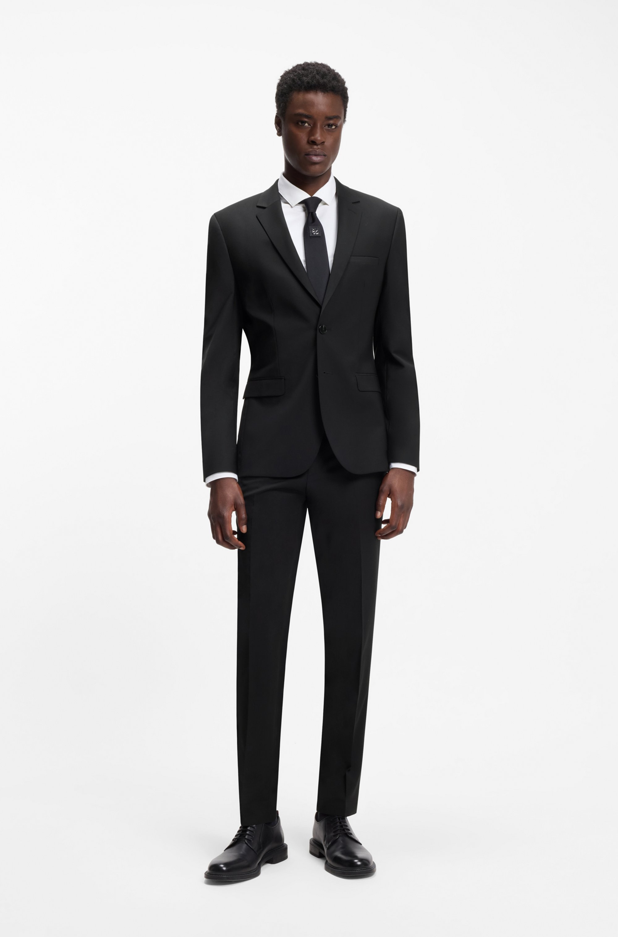 Two-piece extra-slim-fit suit in a wool blend