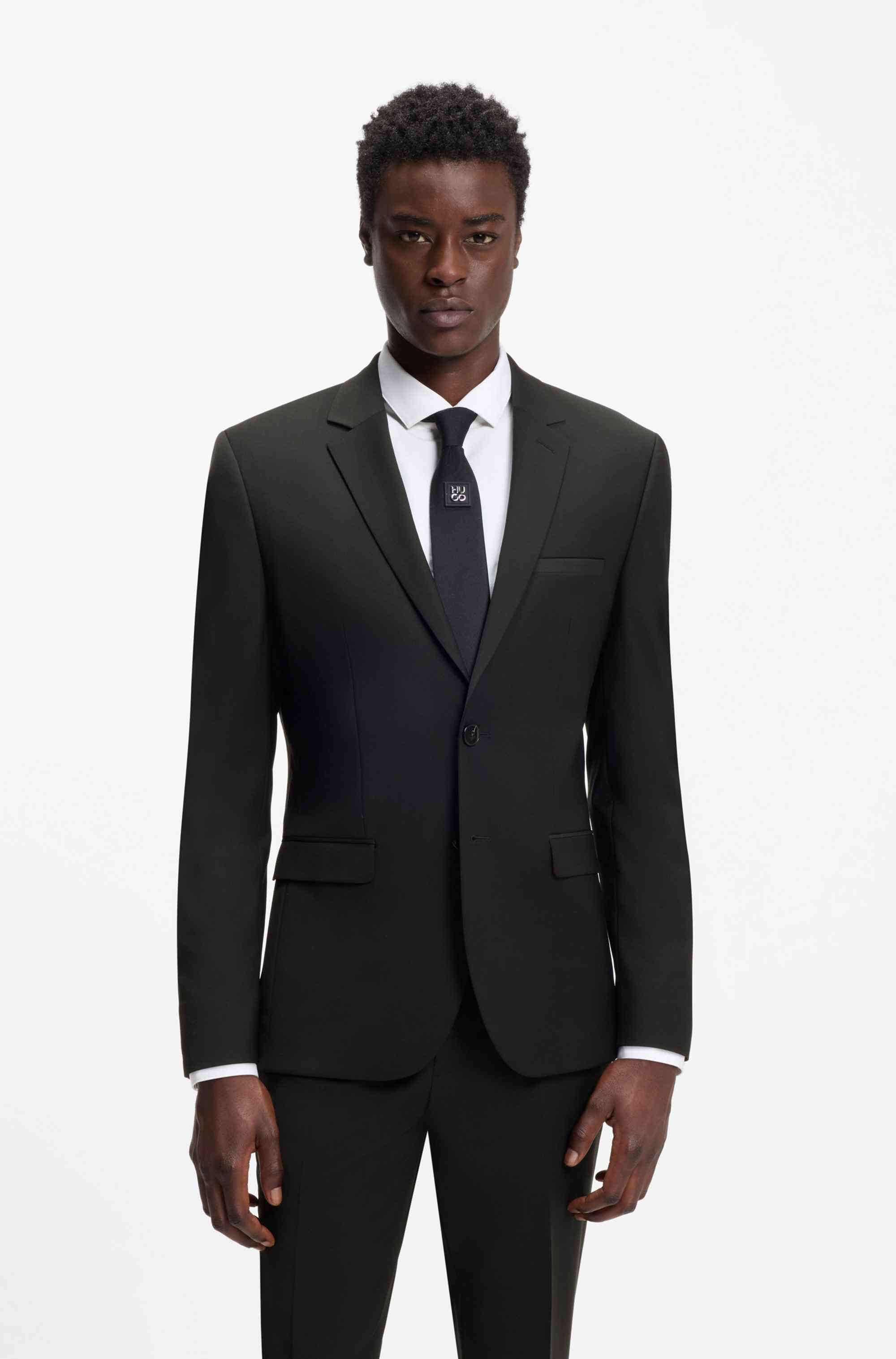 Two-piece extra-slim-fit suit in a wool blend