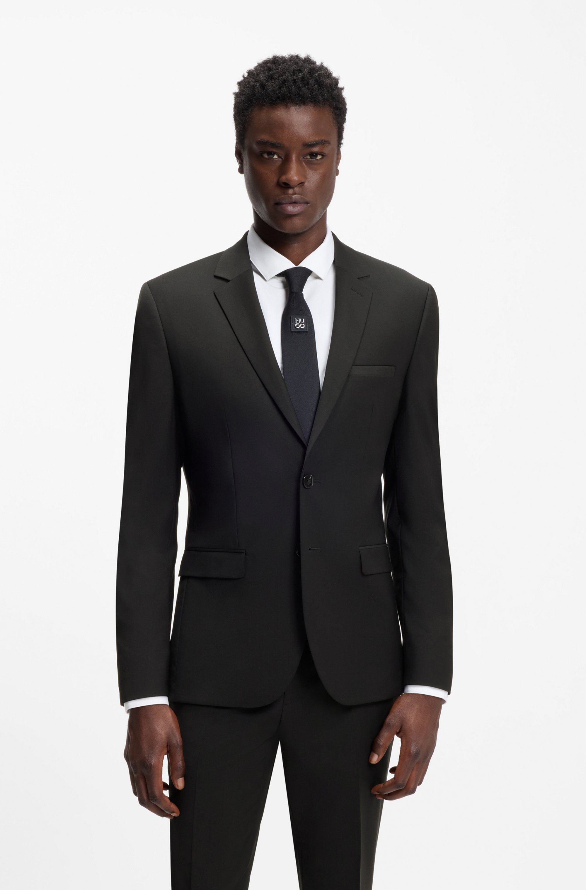 Two-piece extra-slim-fit suit in a wool blend