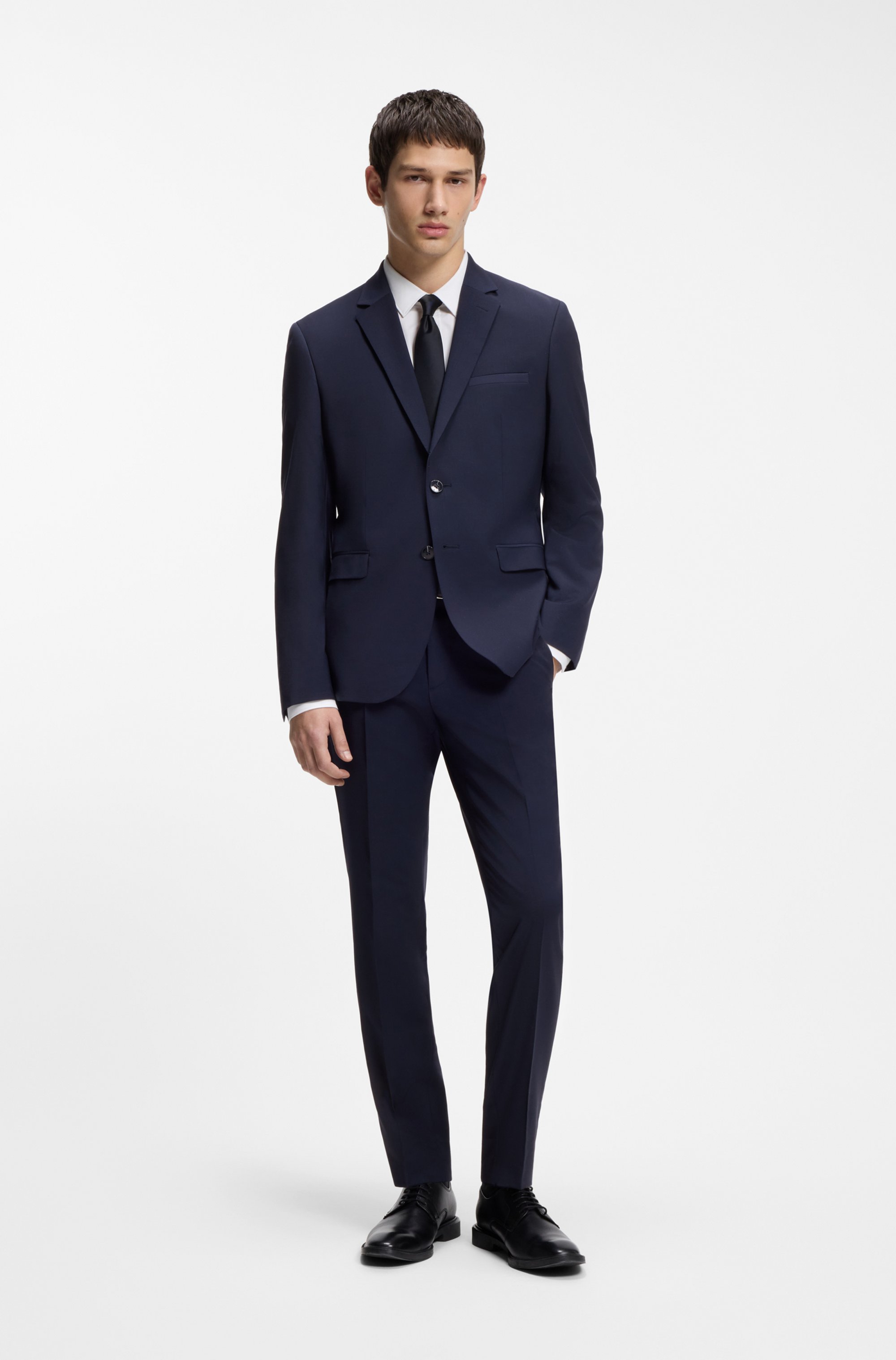 Two-piece extra-slim-fit suit in a wool blend