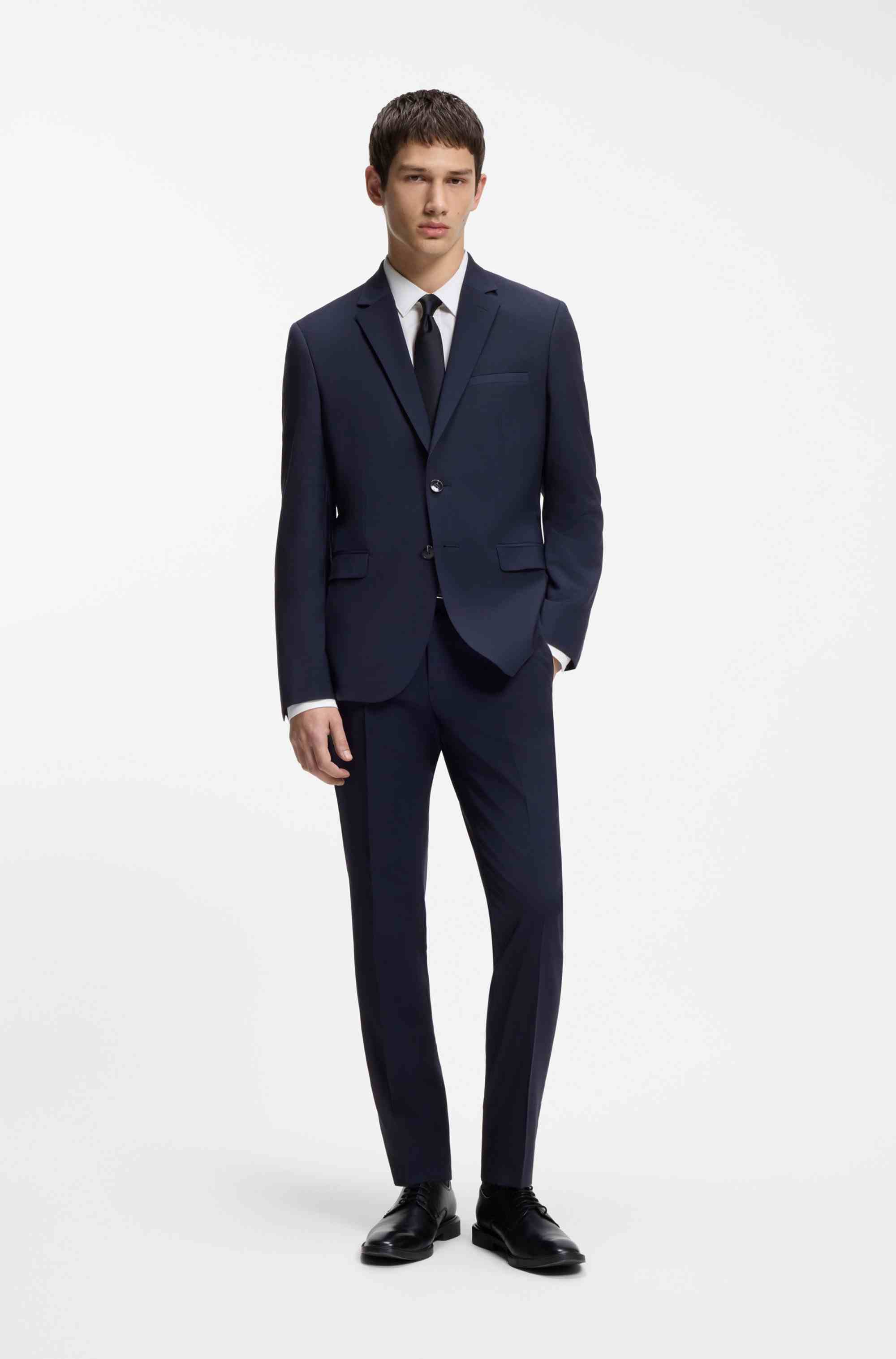 Two-piece extra-slim-fit suit in a wool blend