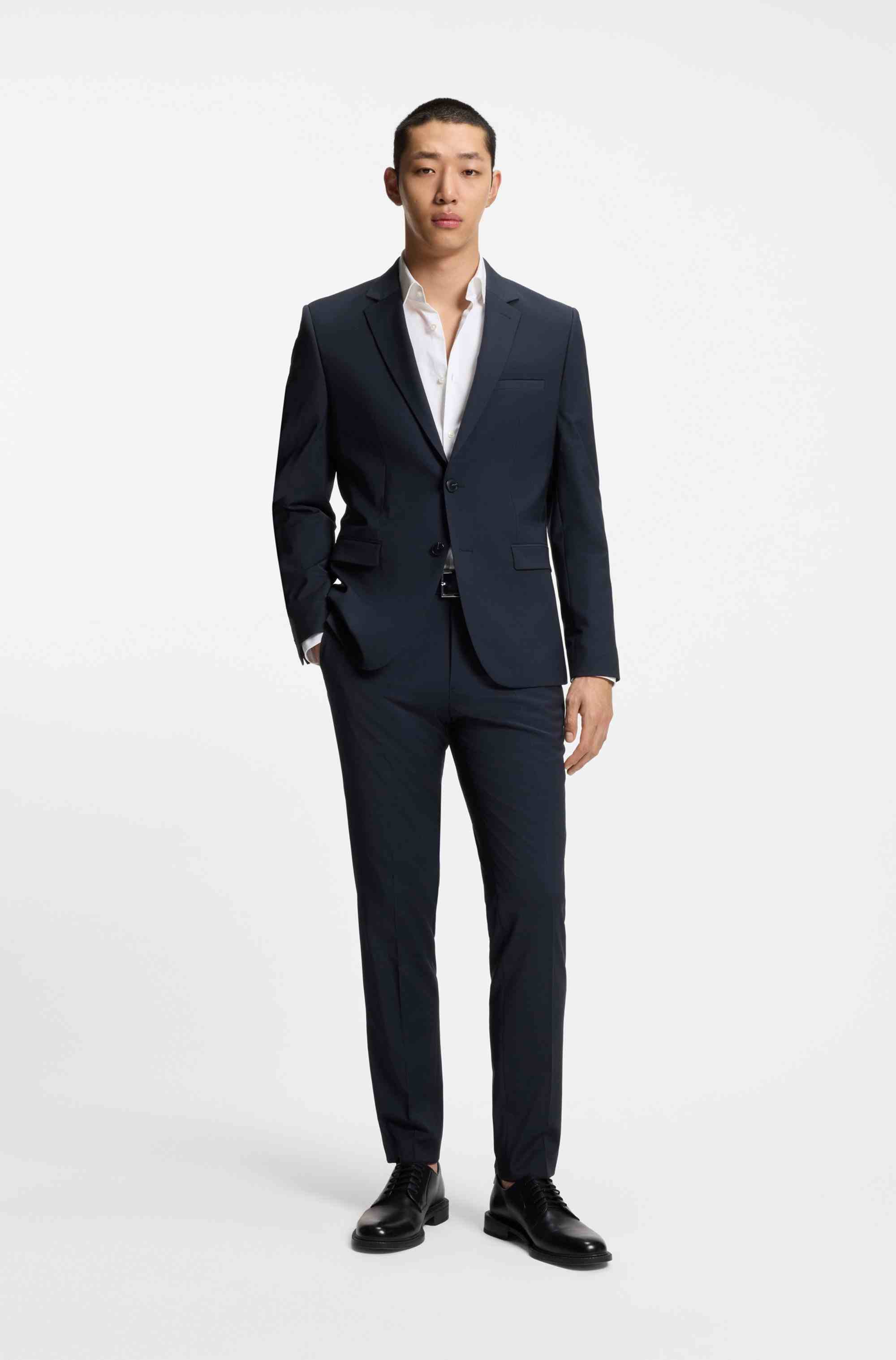 Two-piece extra-slim-fit suit in a wool blend