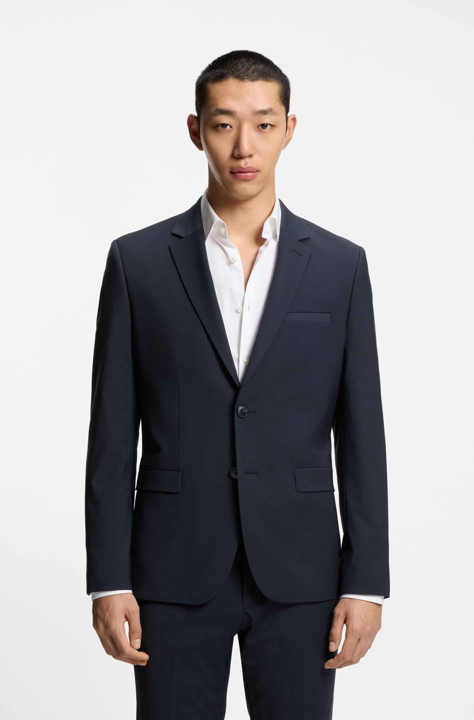 Two-piece extra-slim-fit suit in a wool blend