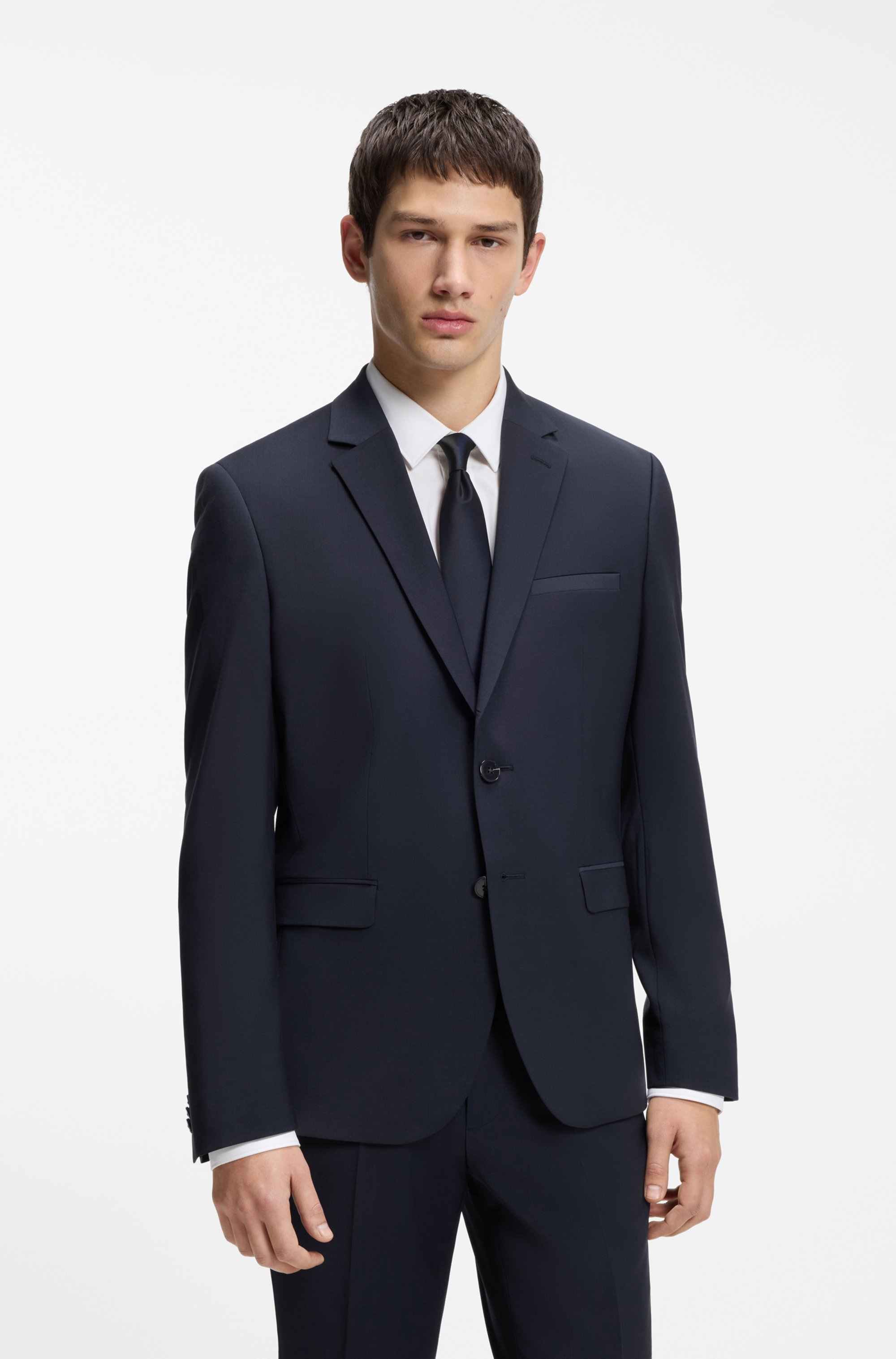 Two-piece extra-slim-fit suit in a wool blend