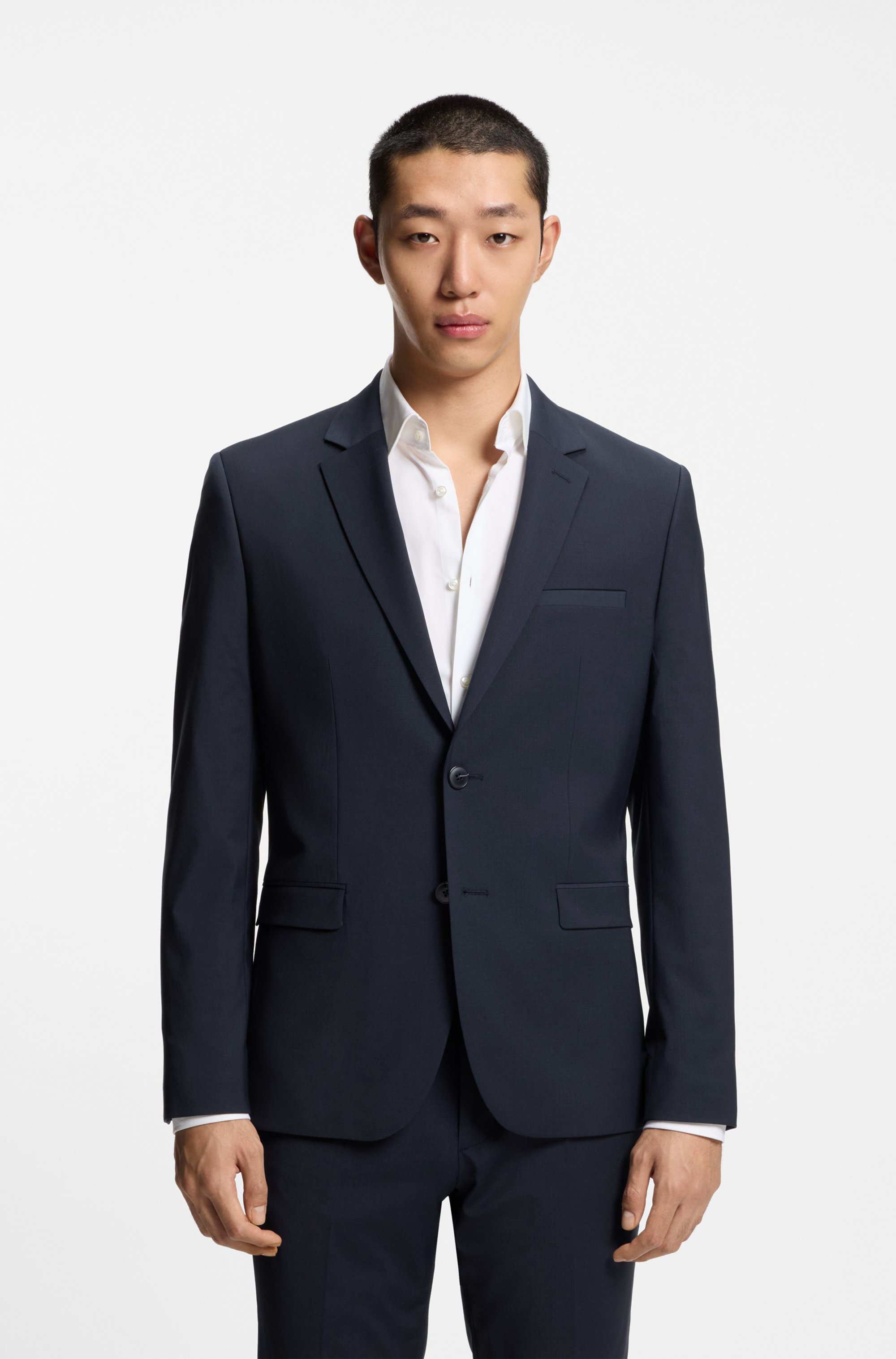 Two-piece extra-slim-fit suit in a wool blend