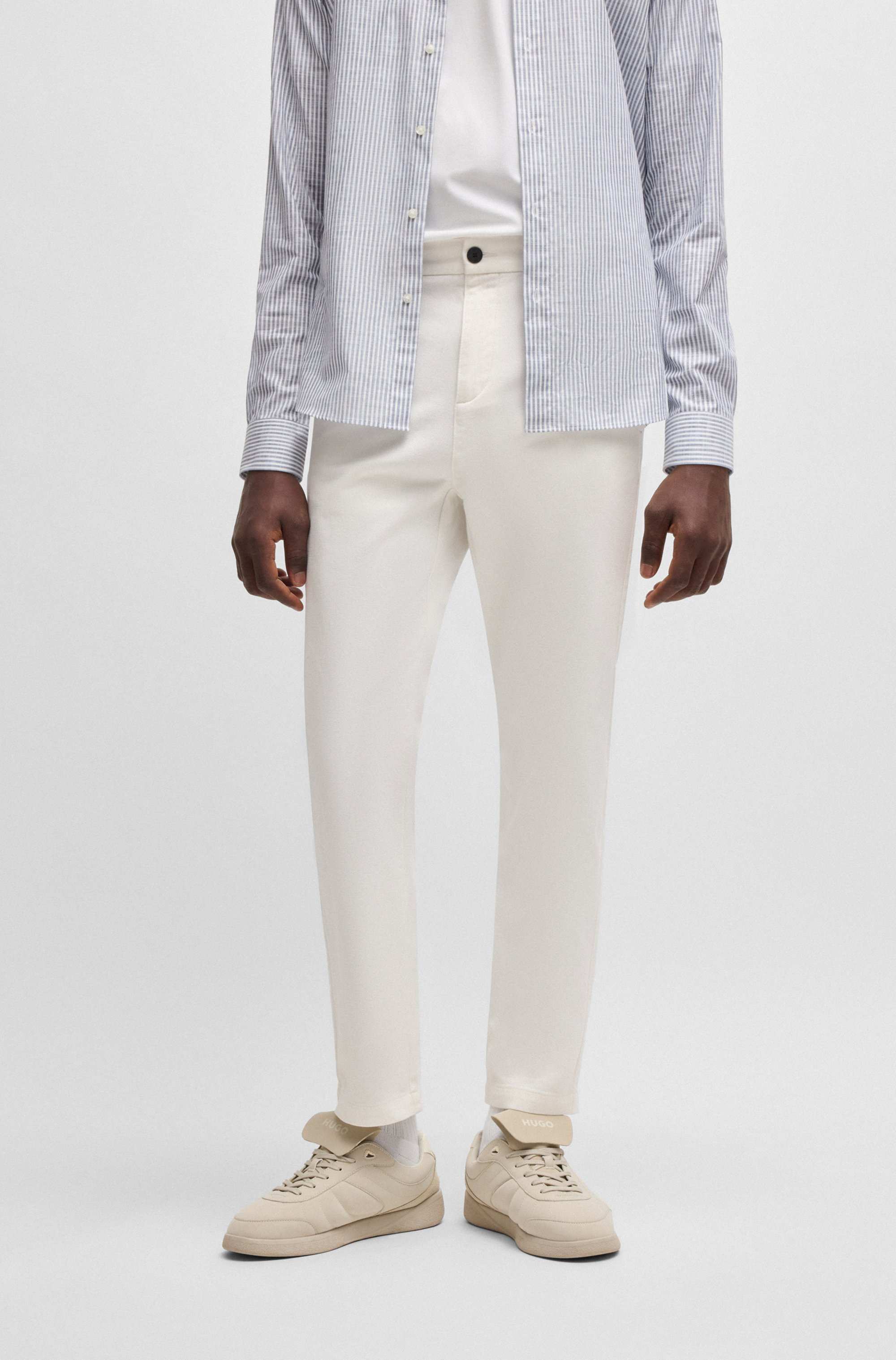 Slim-fit trousers in cotton twill