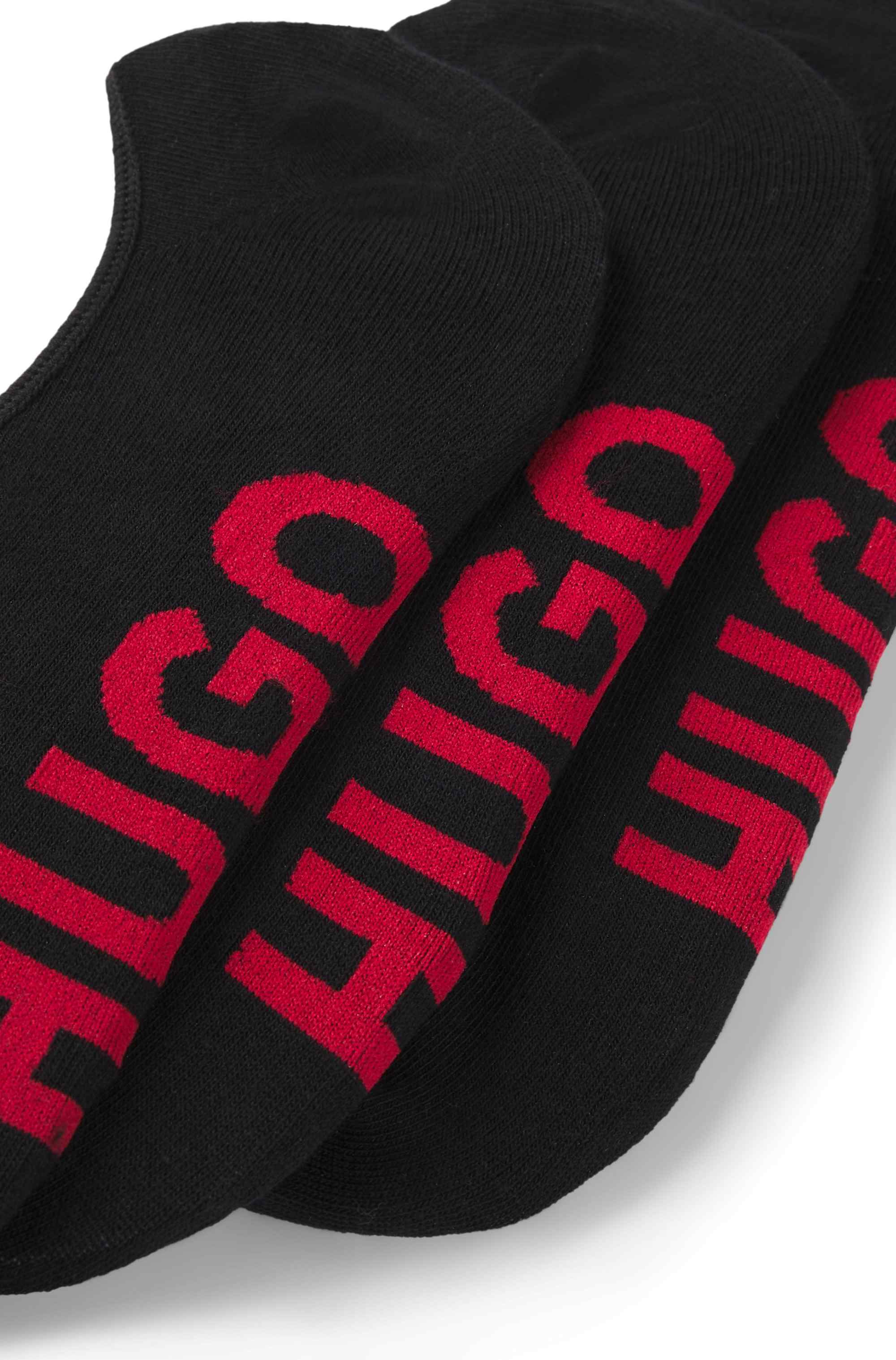 Three-pack of invisible socks with large logos