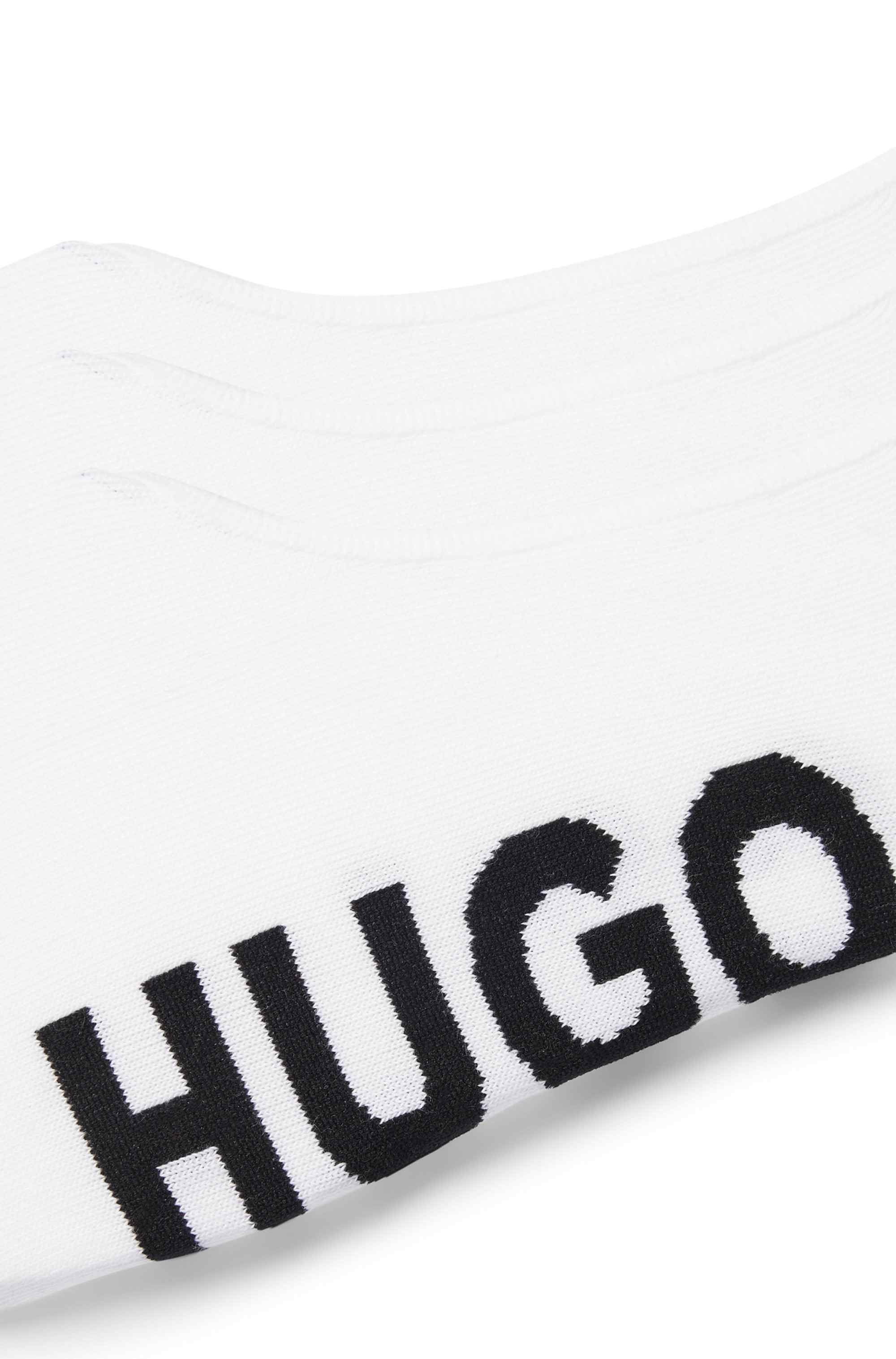 Three-pack of invisible socks with large logos