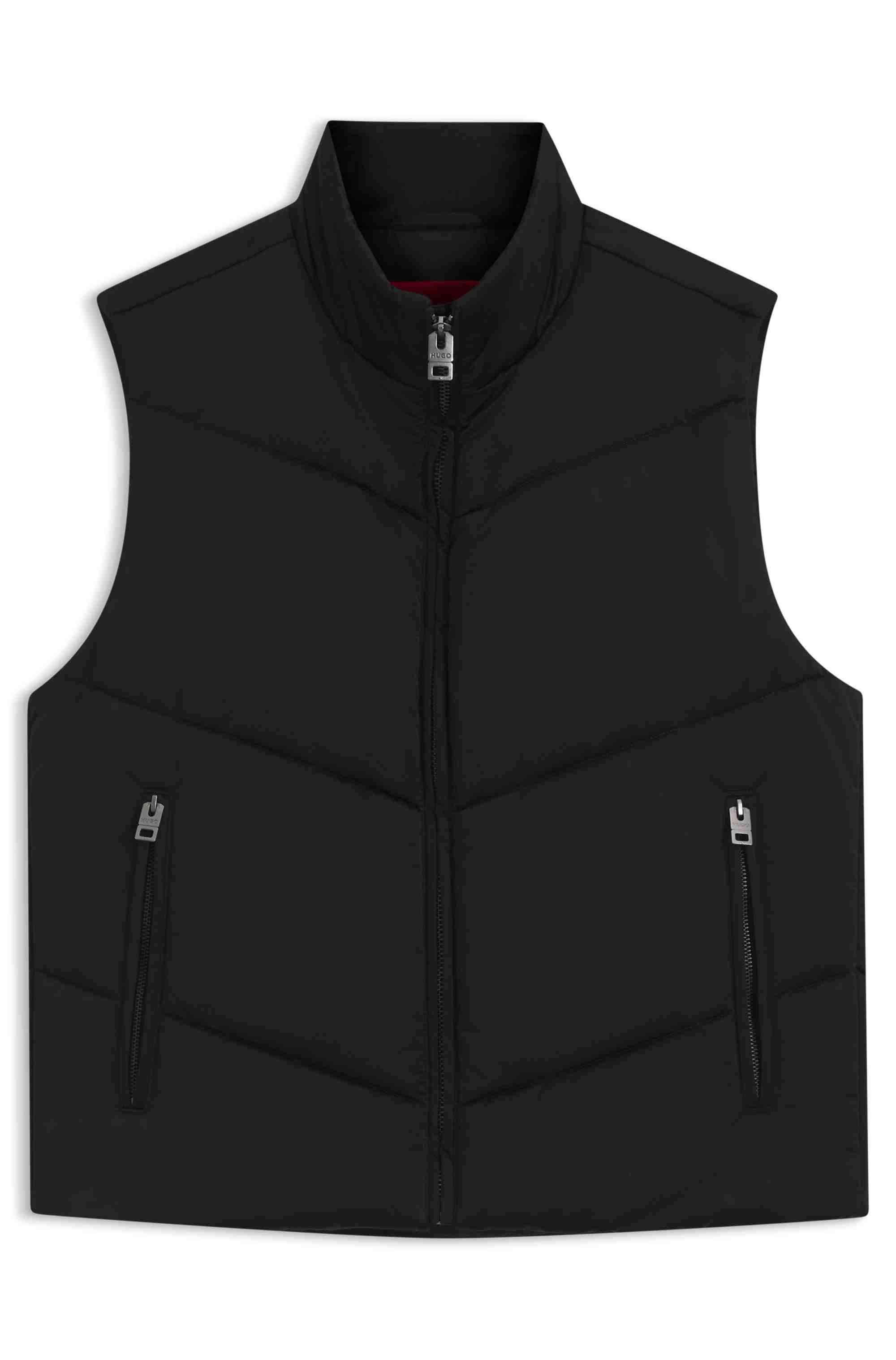 Water-repellent gilet in padded satin