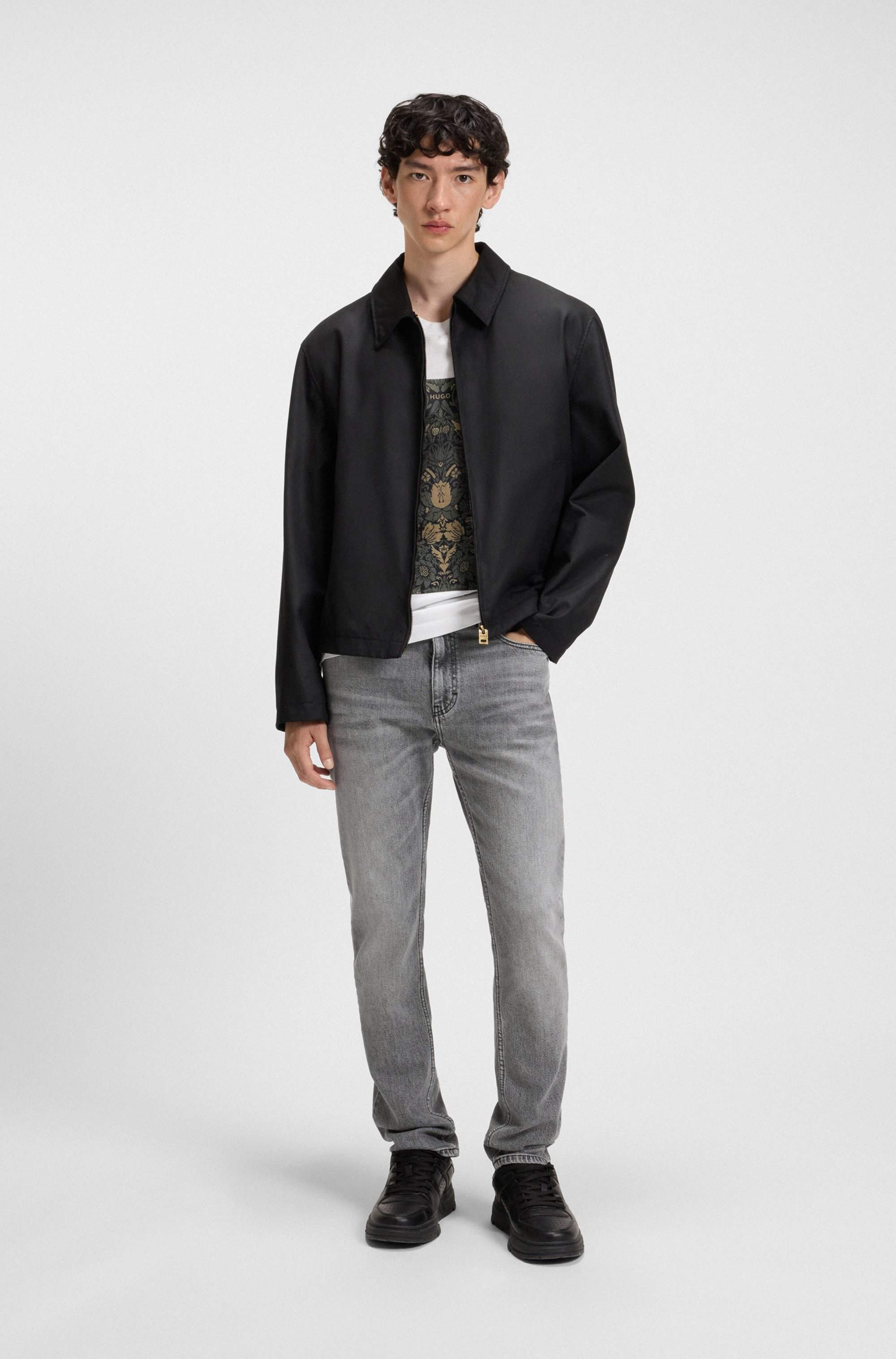Slim-fit jeans in grey comfort-stretch denim