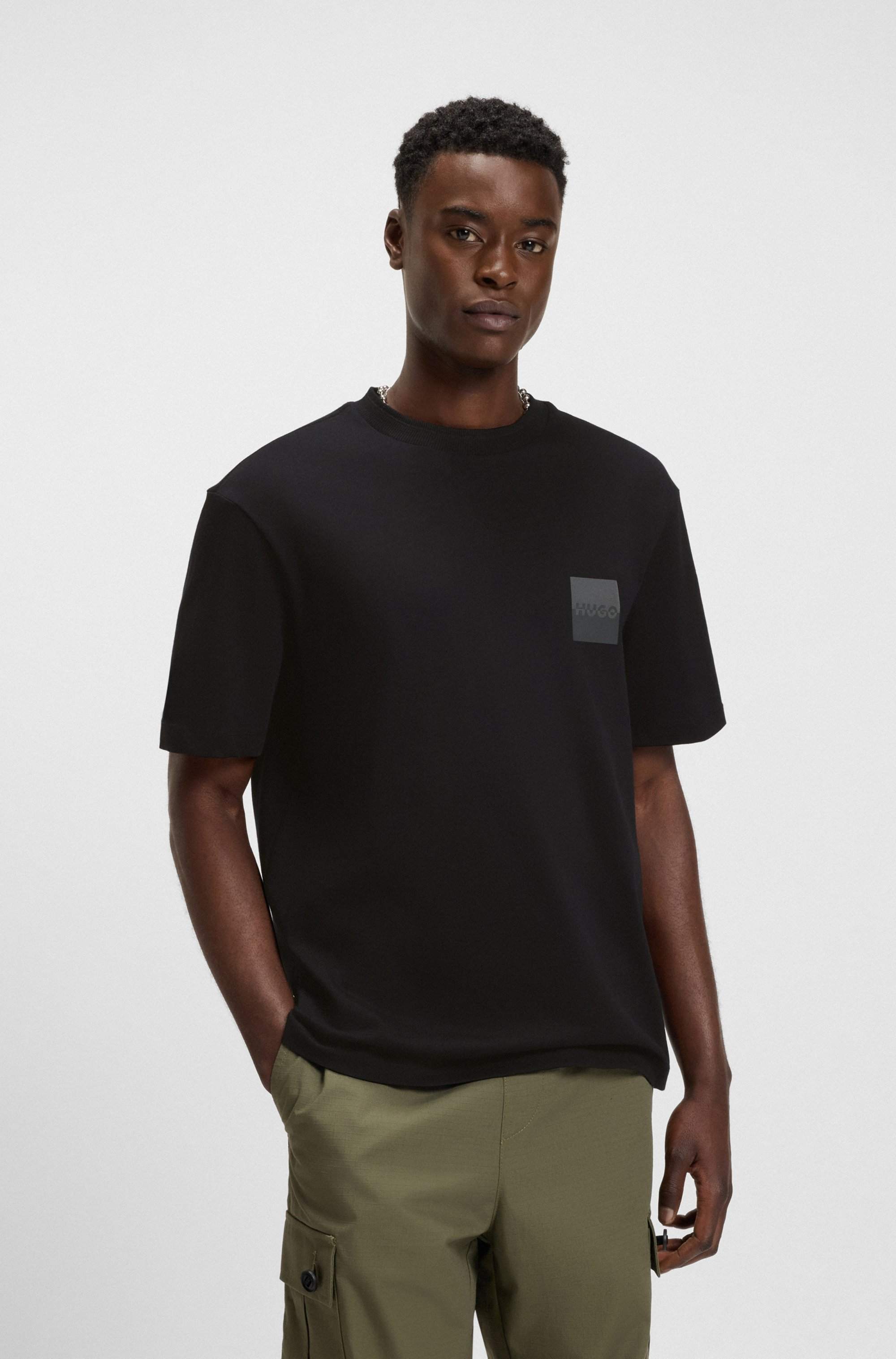 Relaxed-fit T-shirt in cotton with split logos