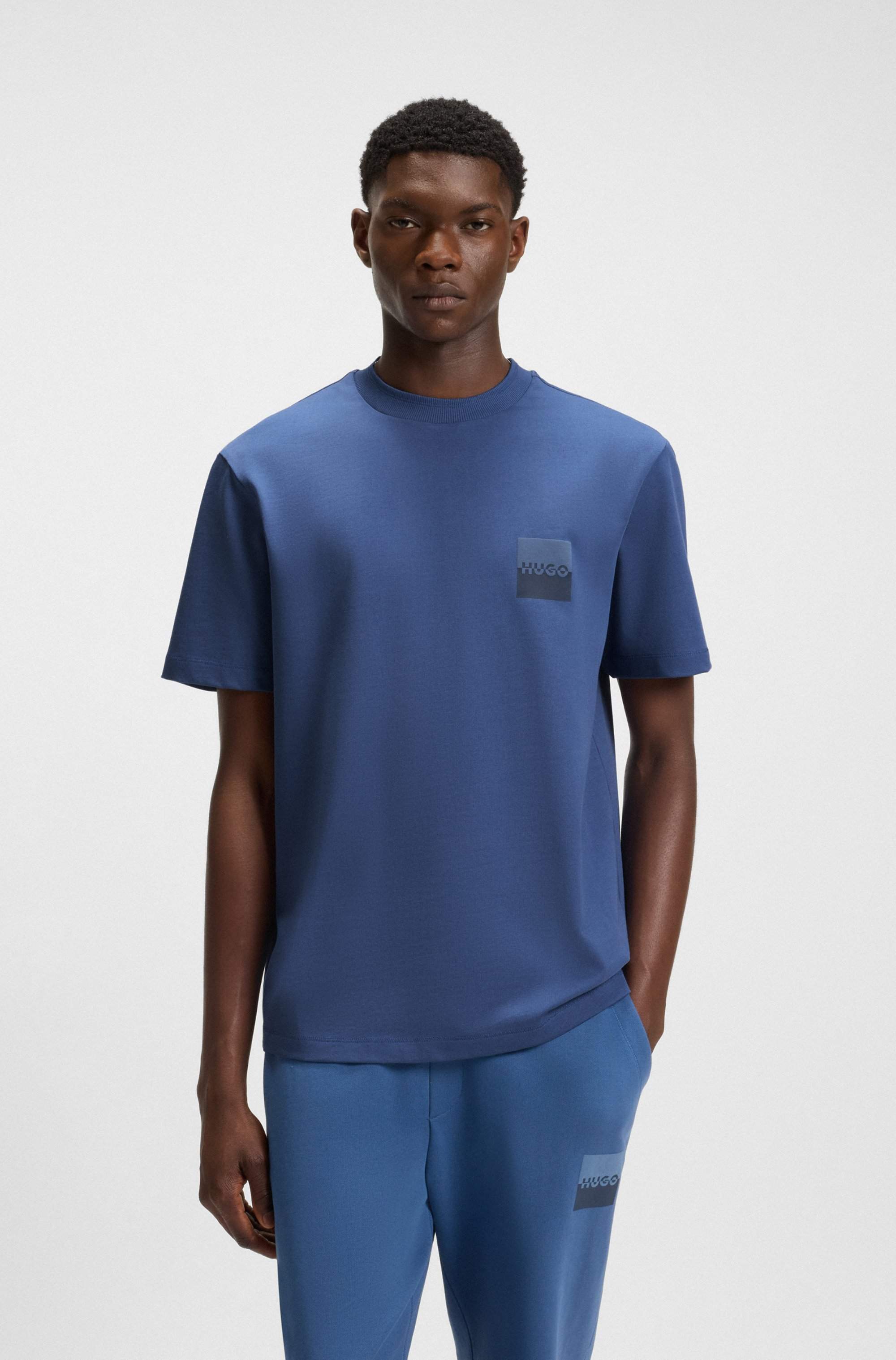 Relaxed-fit T-shirt in cotton with split logos