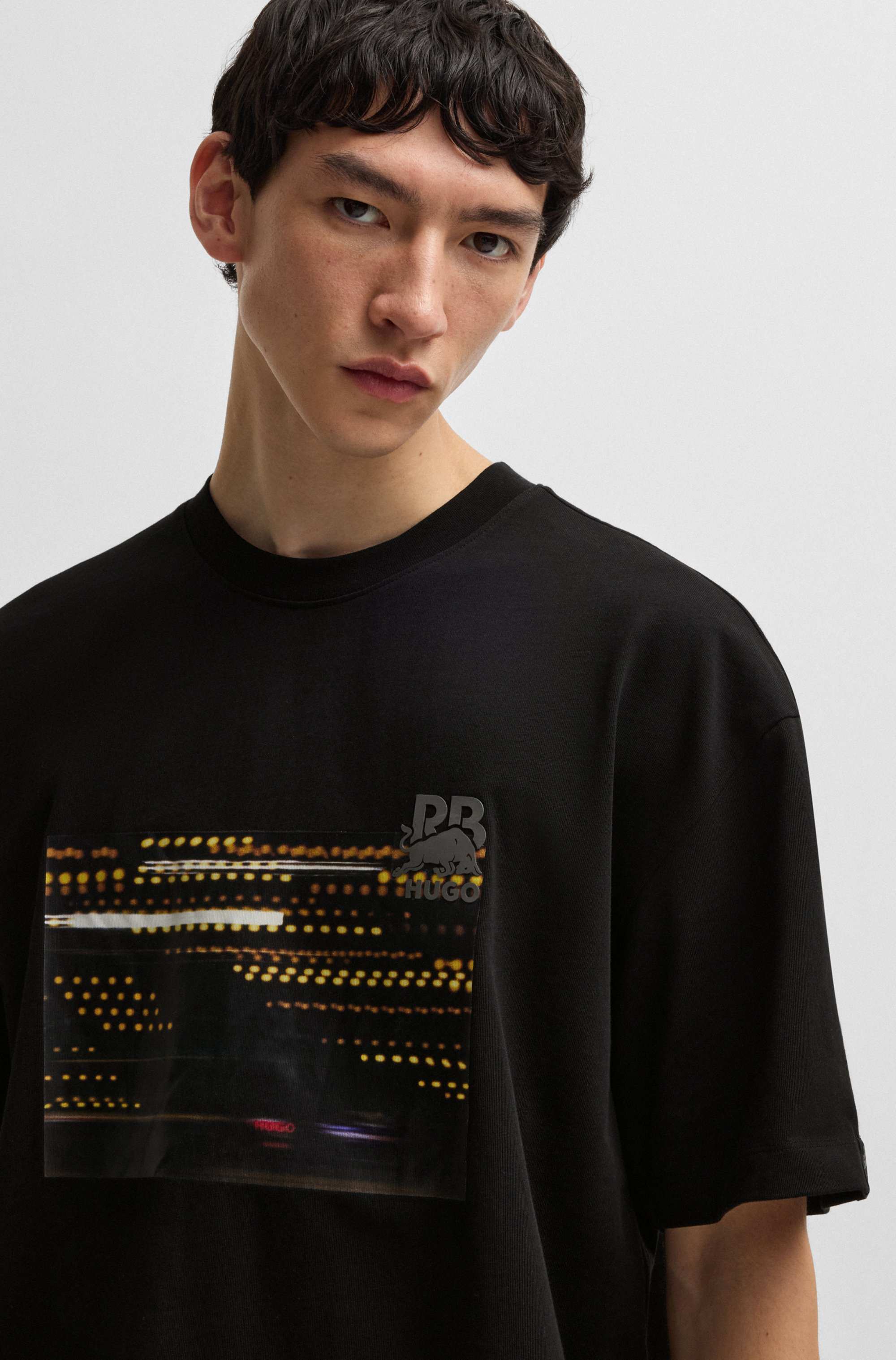 HUGO x RB cotton-jersey T-shirt with racing print