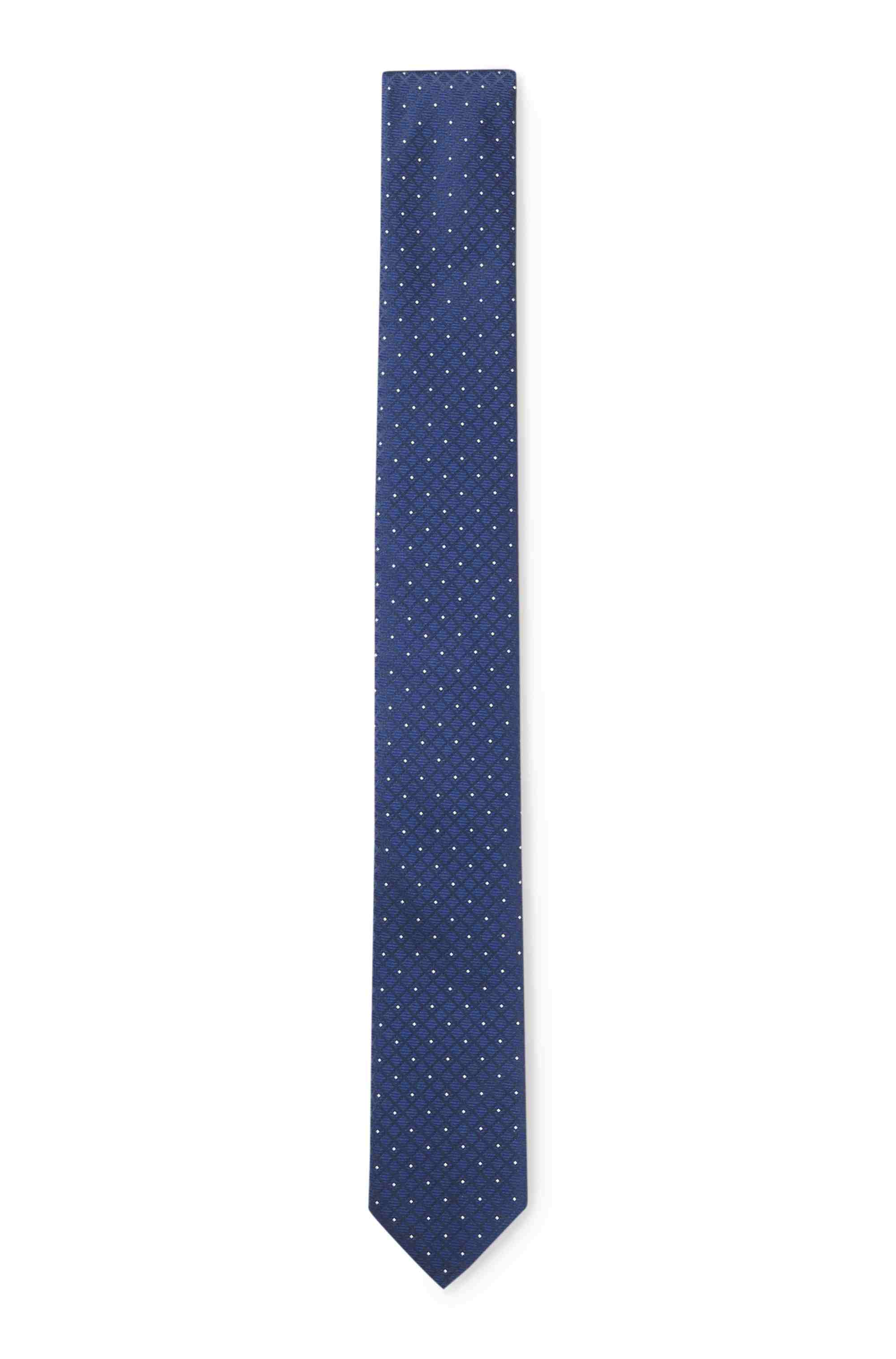 Jacquard-pattern tie blended with silk