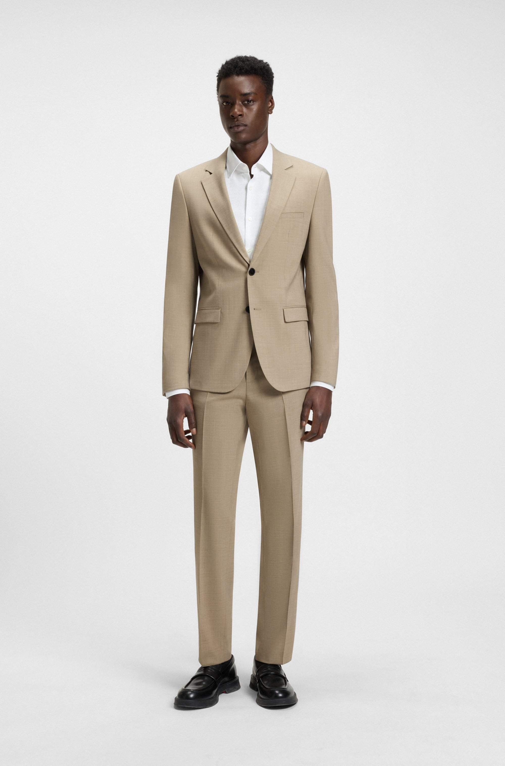 Extra-slim-fit suit in stretch dobby