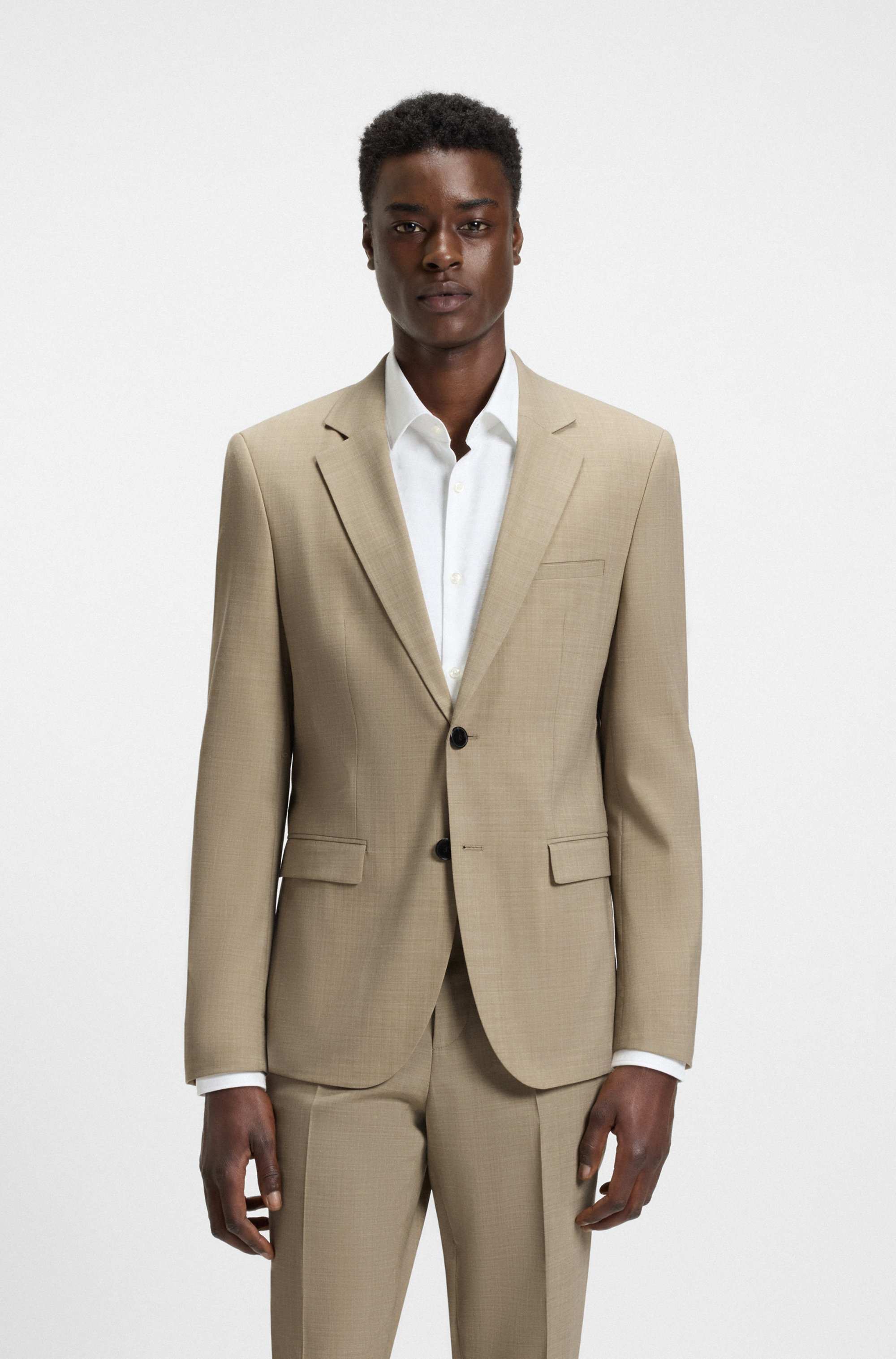 Extra-slim-fit suit in stretch dobby