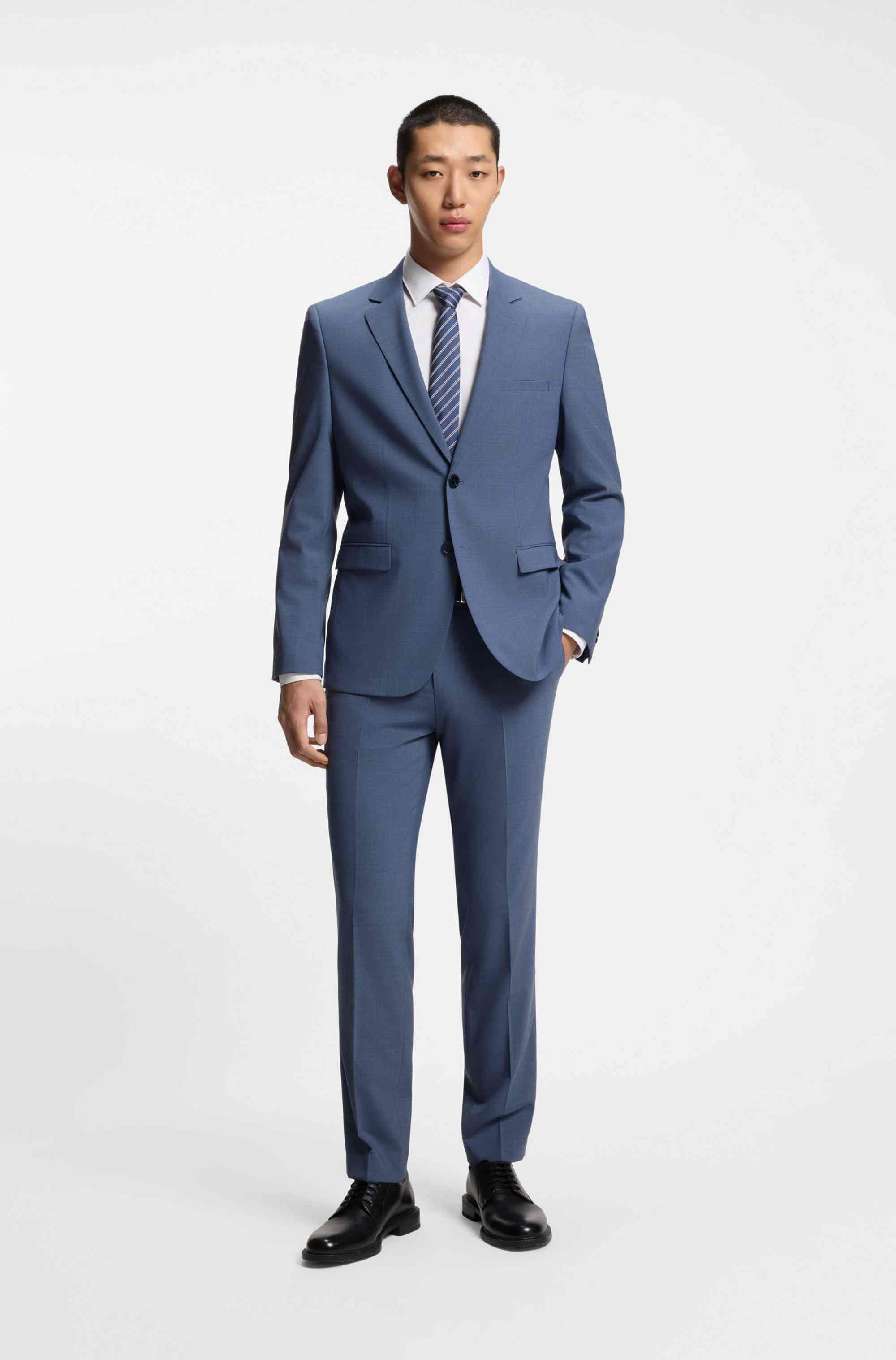 Extra-slim-fit suit in stretch dobby