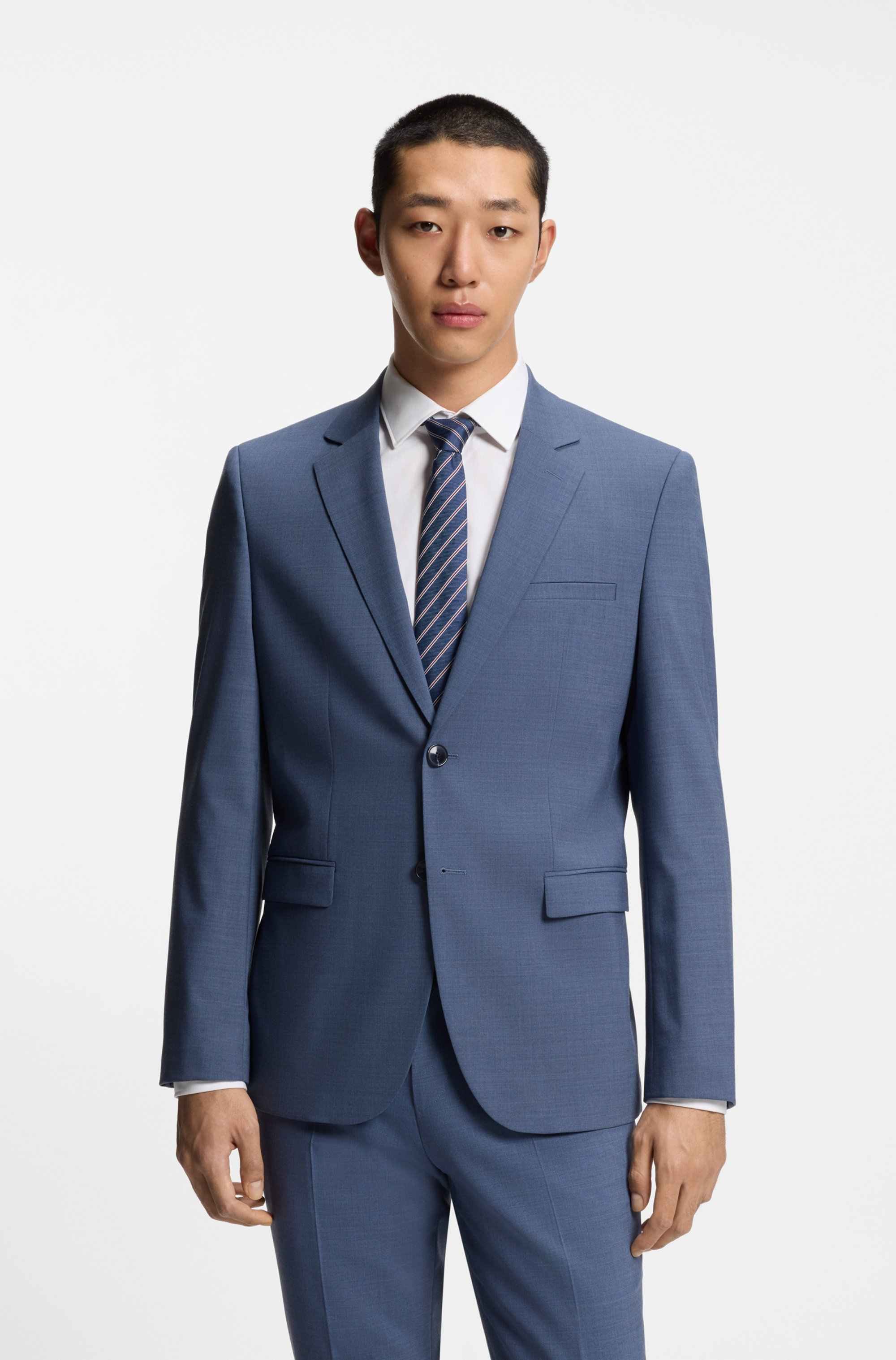 Extra-slim-fit suit in stretch dobby