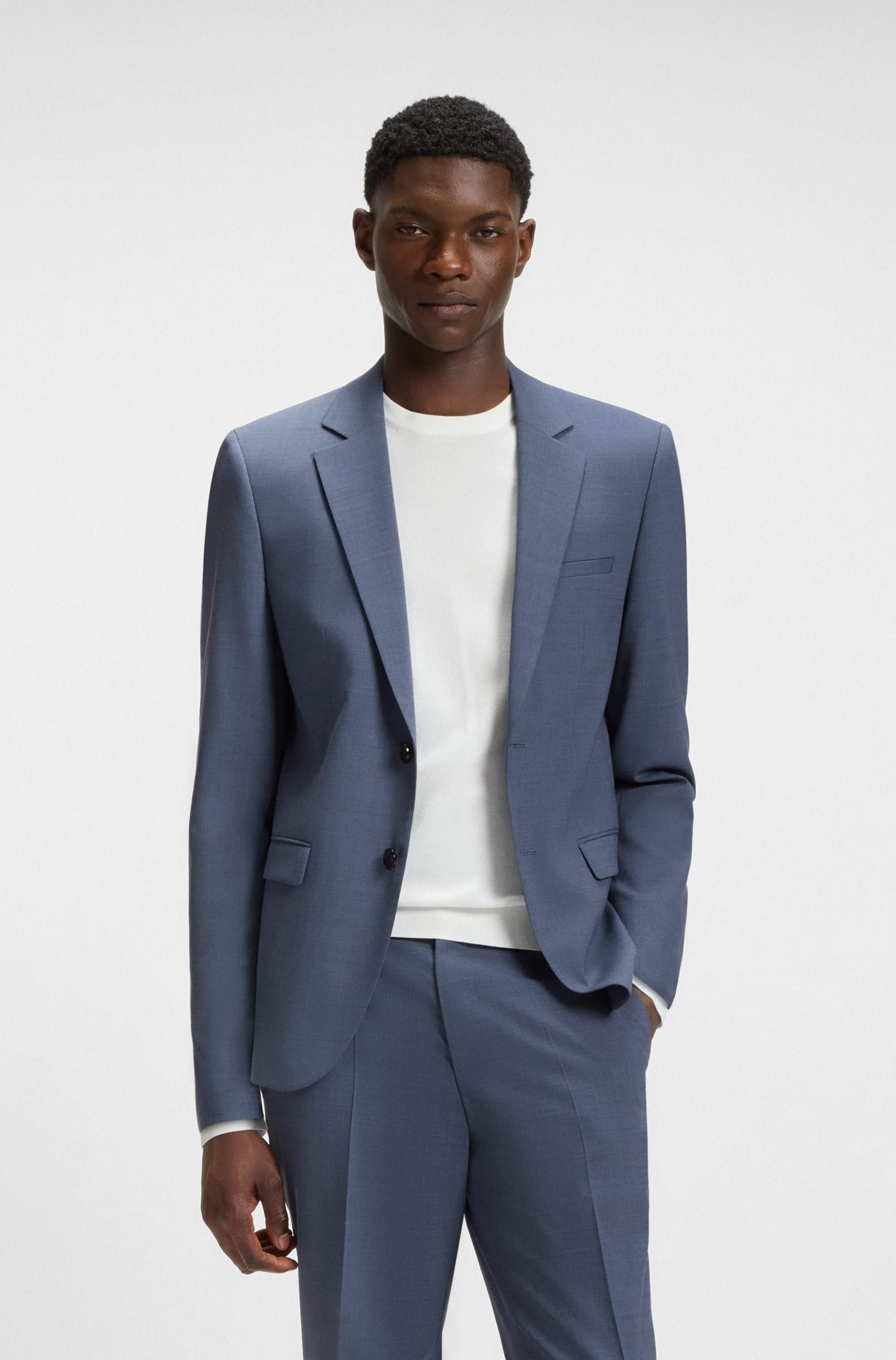 Extra-slim-fit suit in stretch dobby