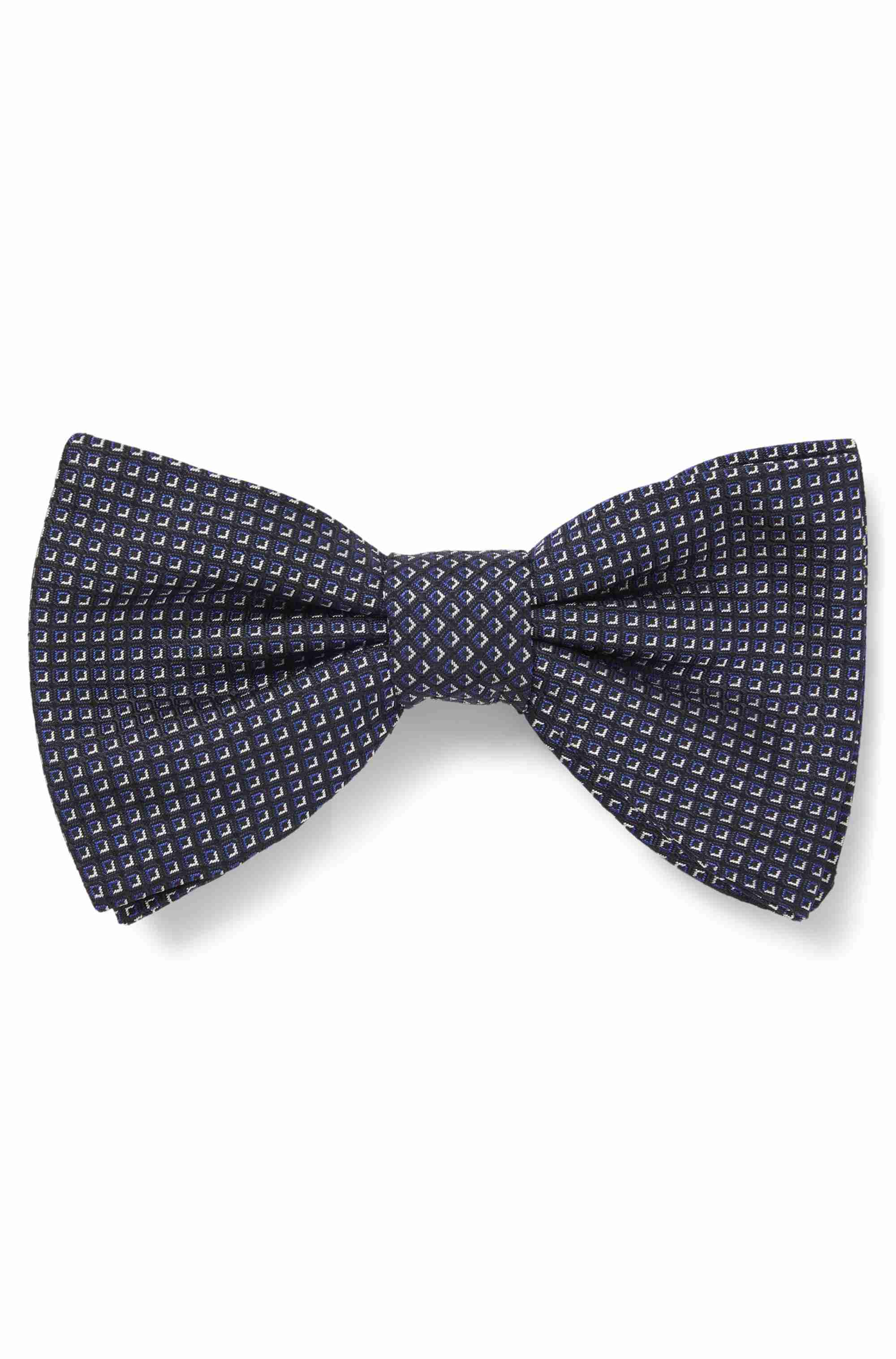 Silk-blend bow tie with jacquard pattern