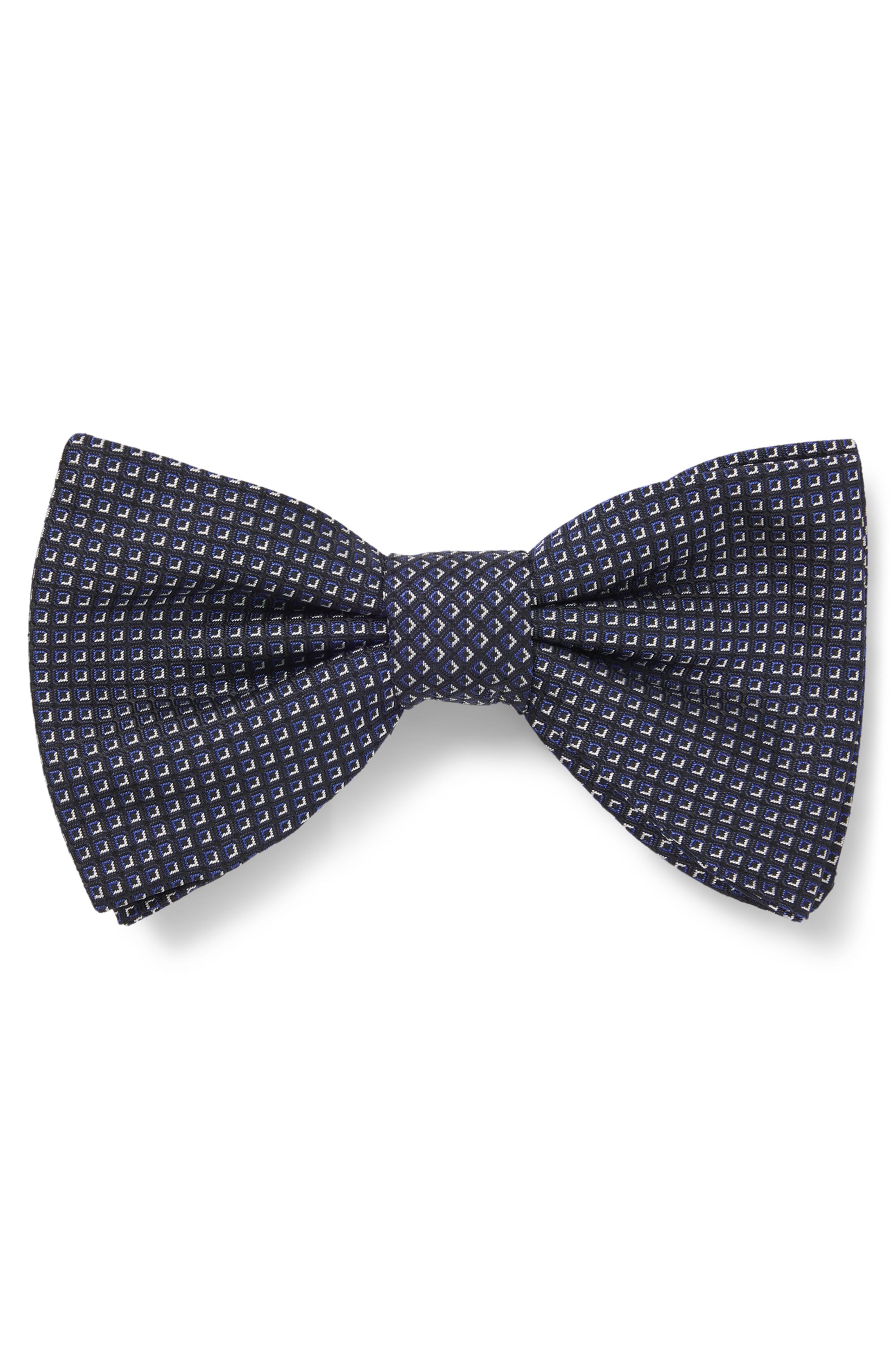 Silk-blend bow tie with jacquard pattern