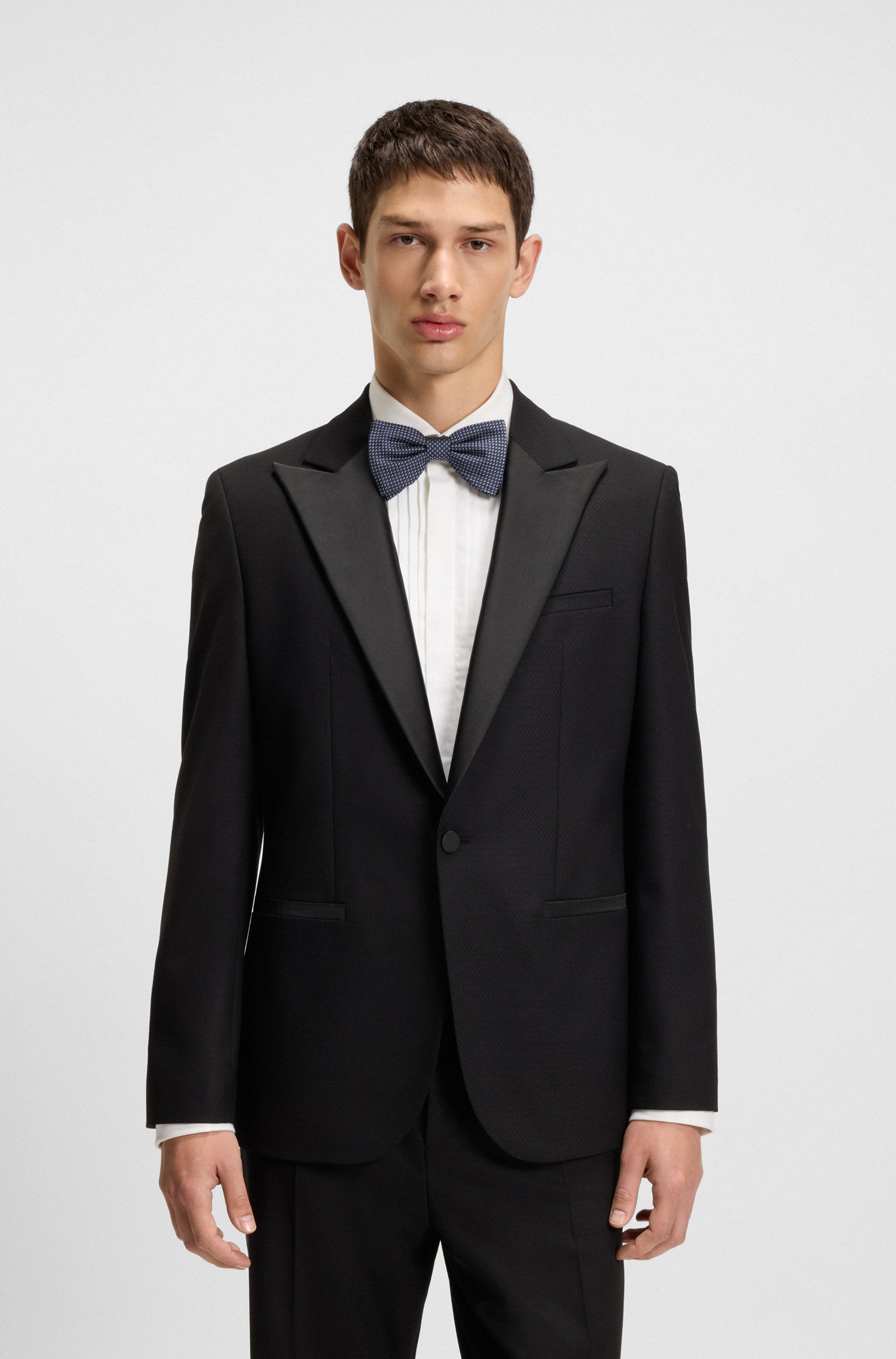 Silk-blend bow tie with jacquard pattern