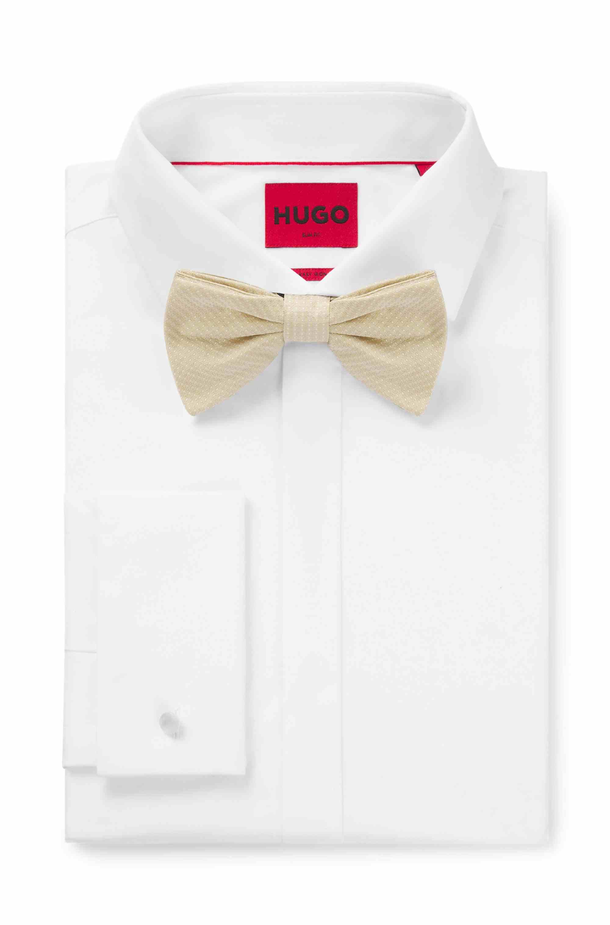 Silk bow tie with jacquard pattern