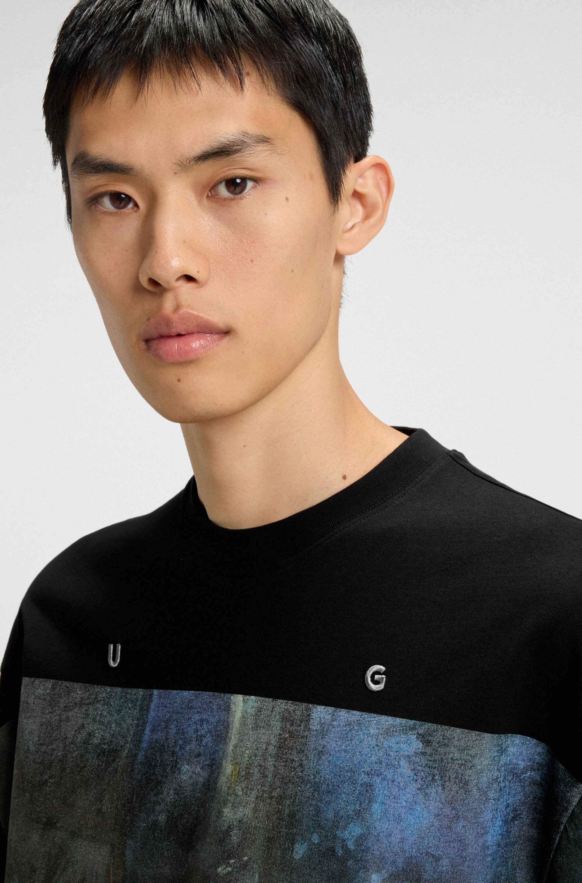 T-shirt oversize in cotone con stampa ballerina