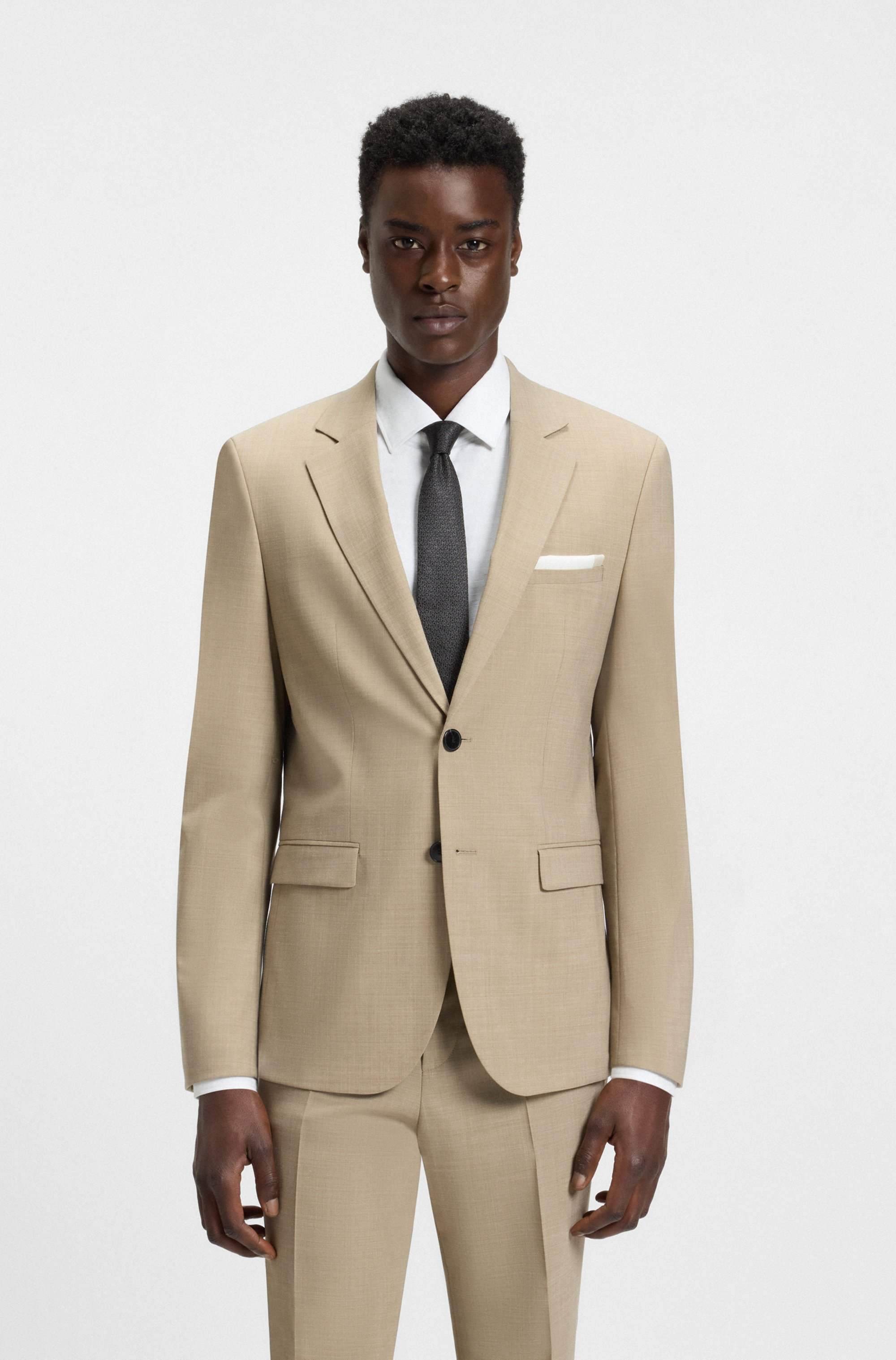 Plain pocket square with logo and border