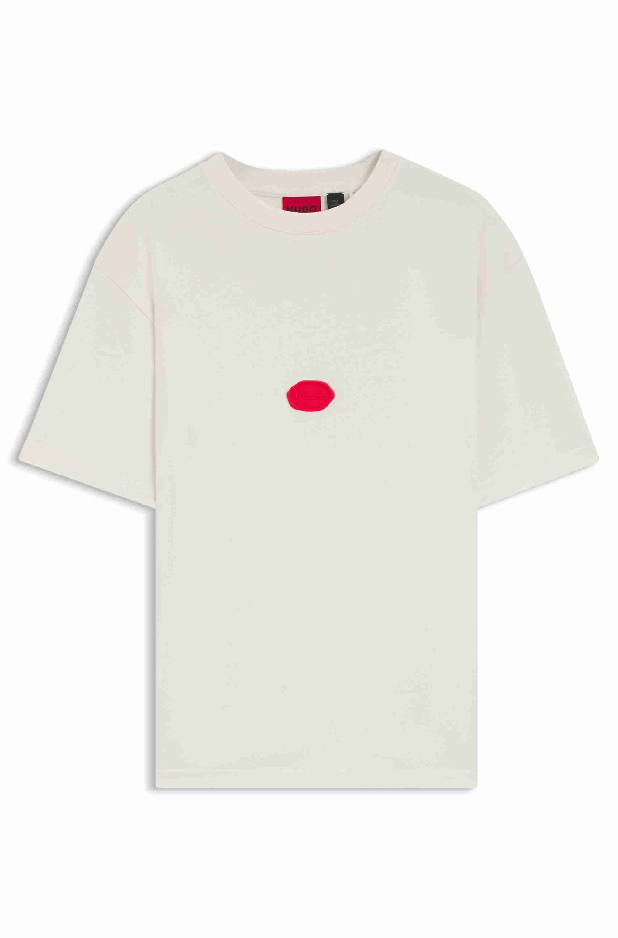 Cotton-jersey T-shirt with wax-stamp logo