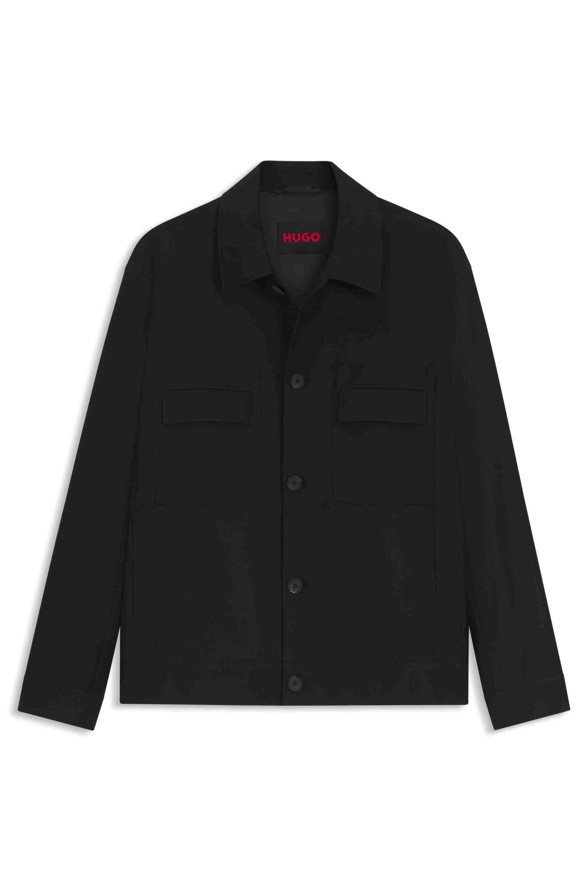 Slim-fit jacket in wool-blend twill