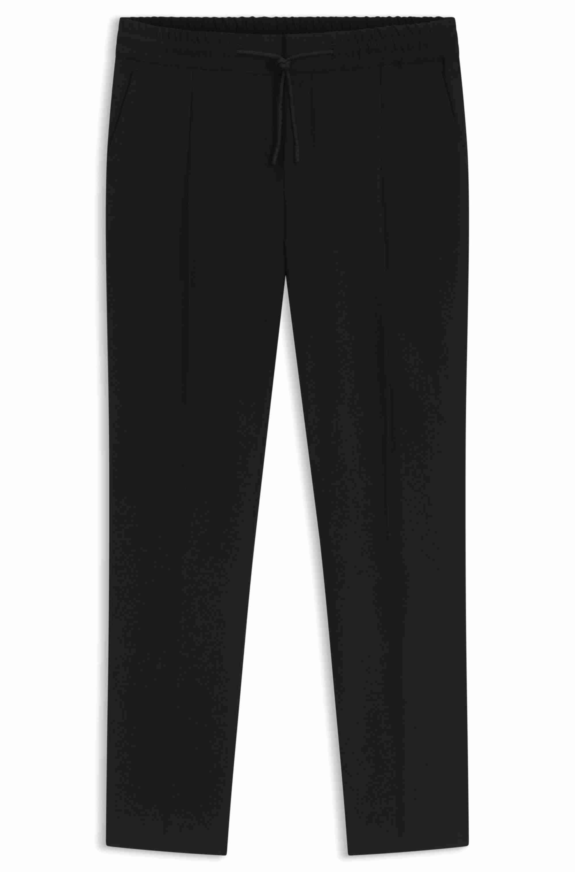 Slim-fit trousers in wool-blend twill