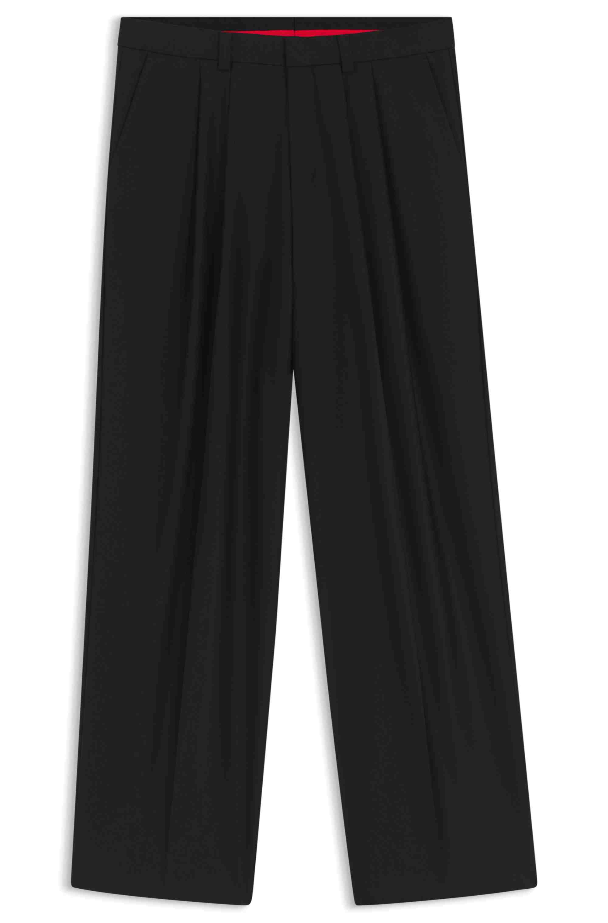 Modern-fit trousers in wool-blend twill
