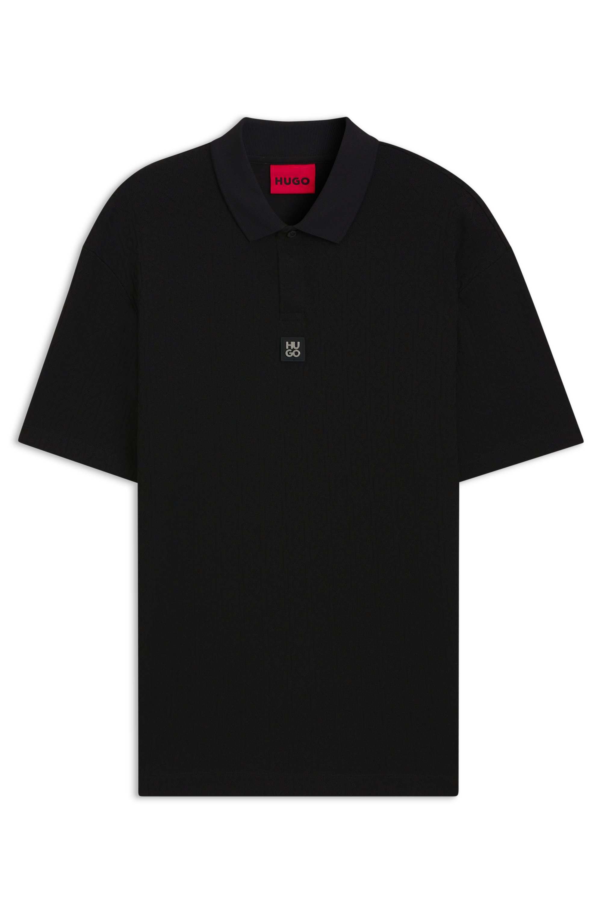 Relaxed-fit polo shirt with jacquard pattern