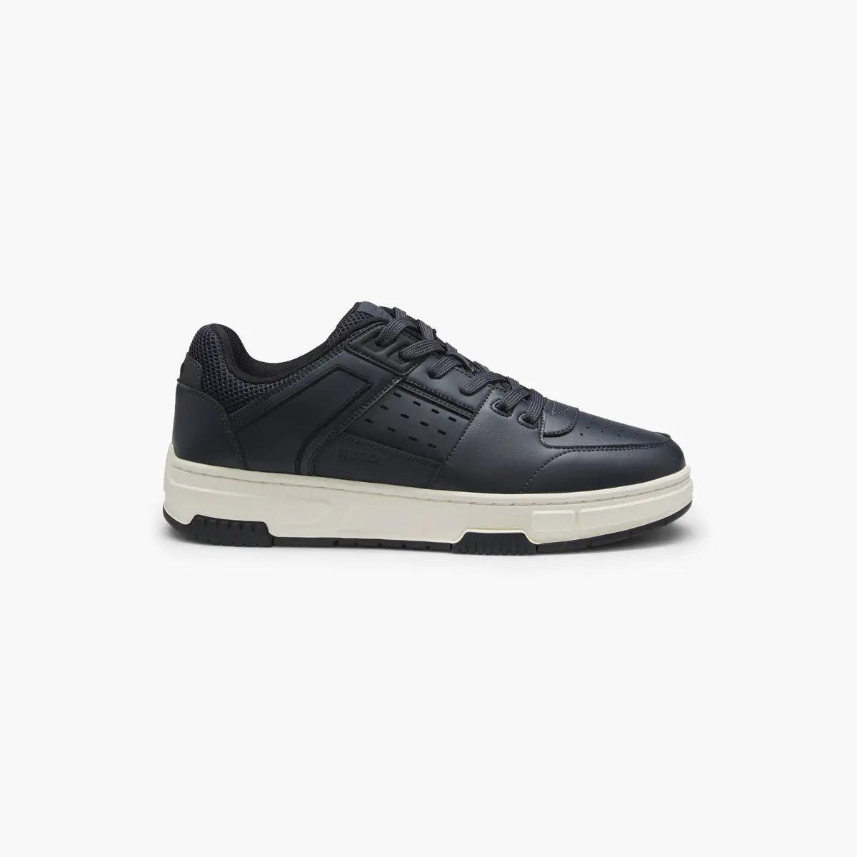 Mesh-Trim Trainers In Faux Leather