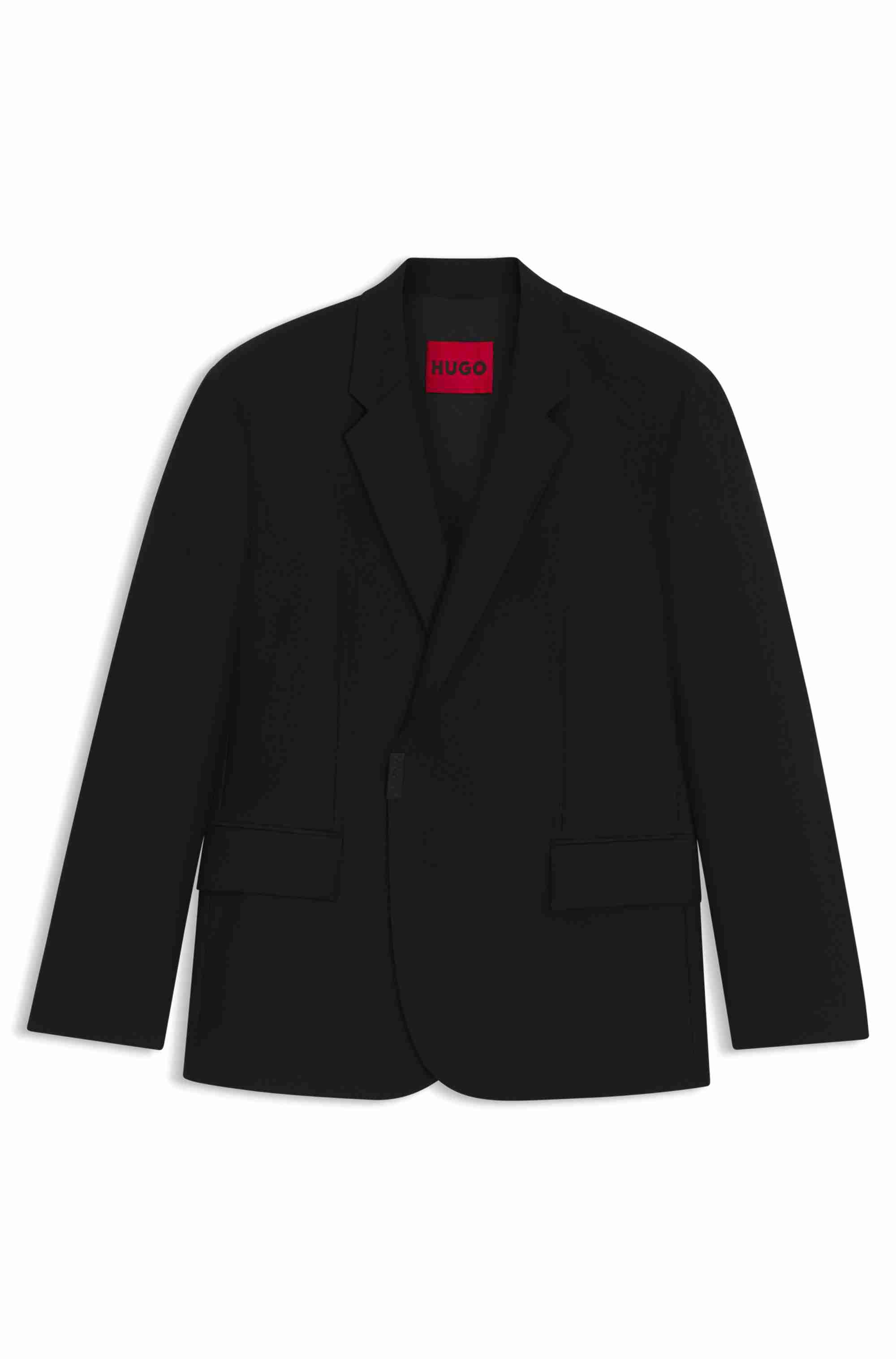 Slim-fit suit jacket with logo closure