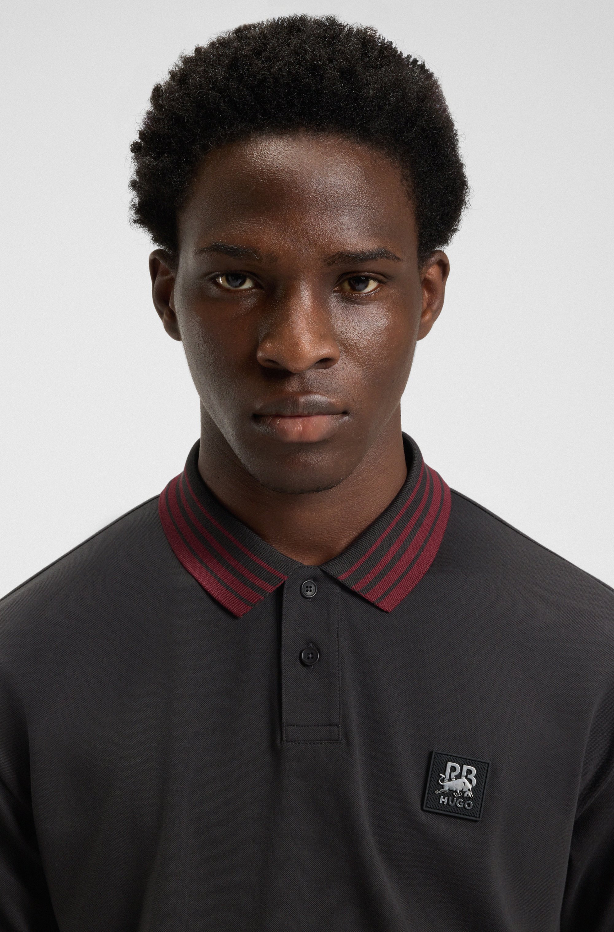 HUGO x RB polo shirt with bull logo patch