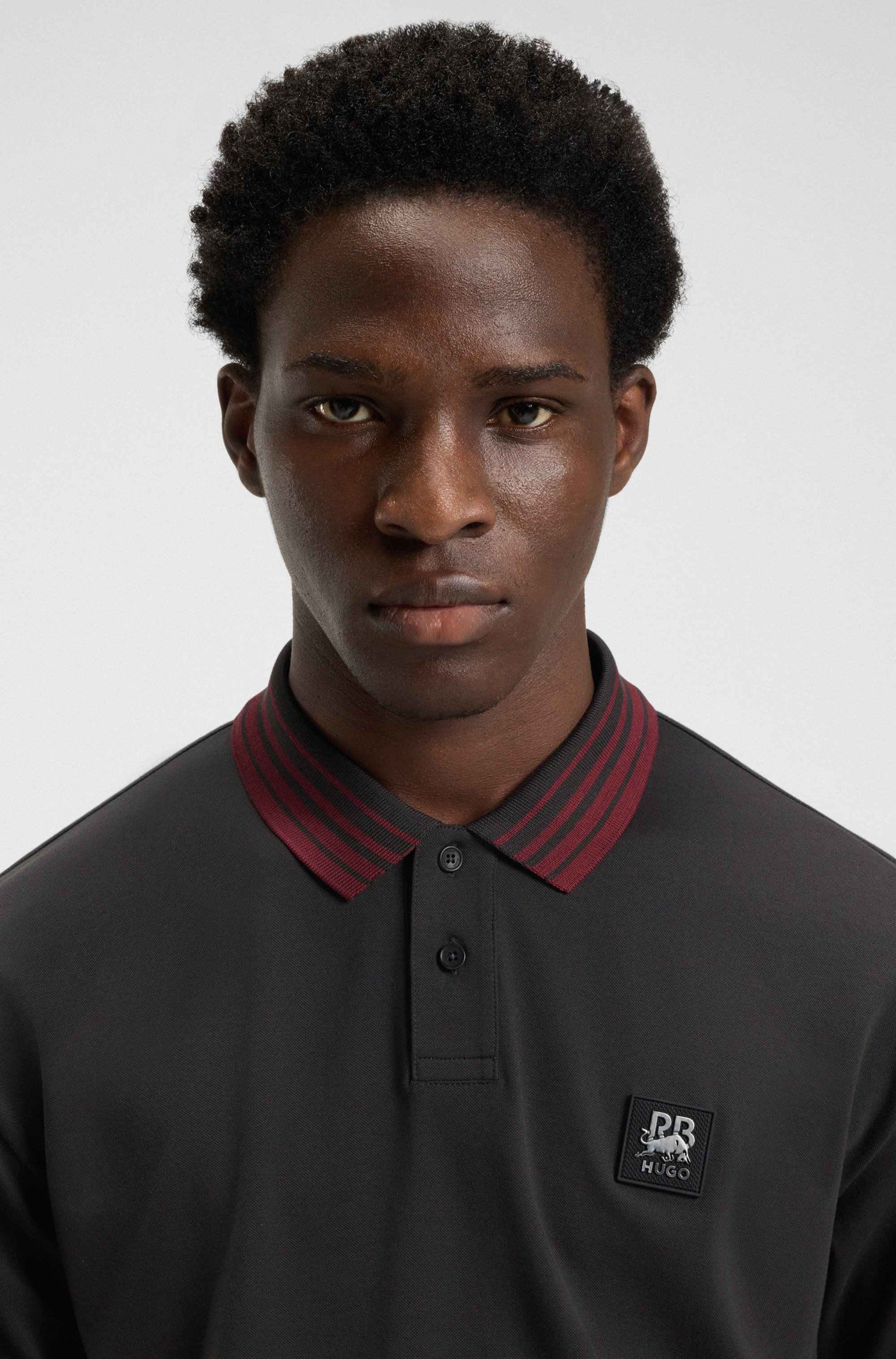 HUGO x RB polo shirt with bull logo patch